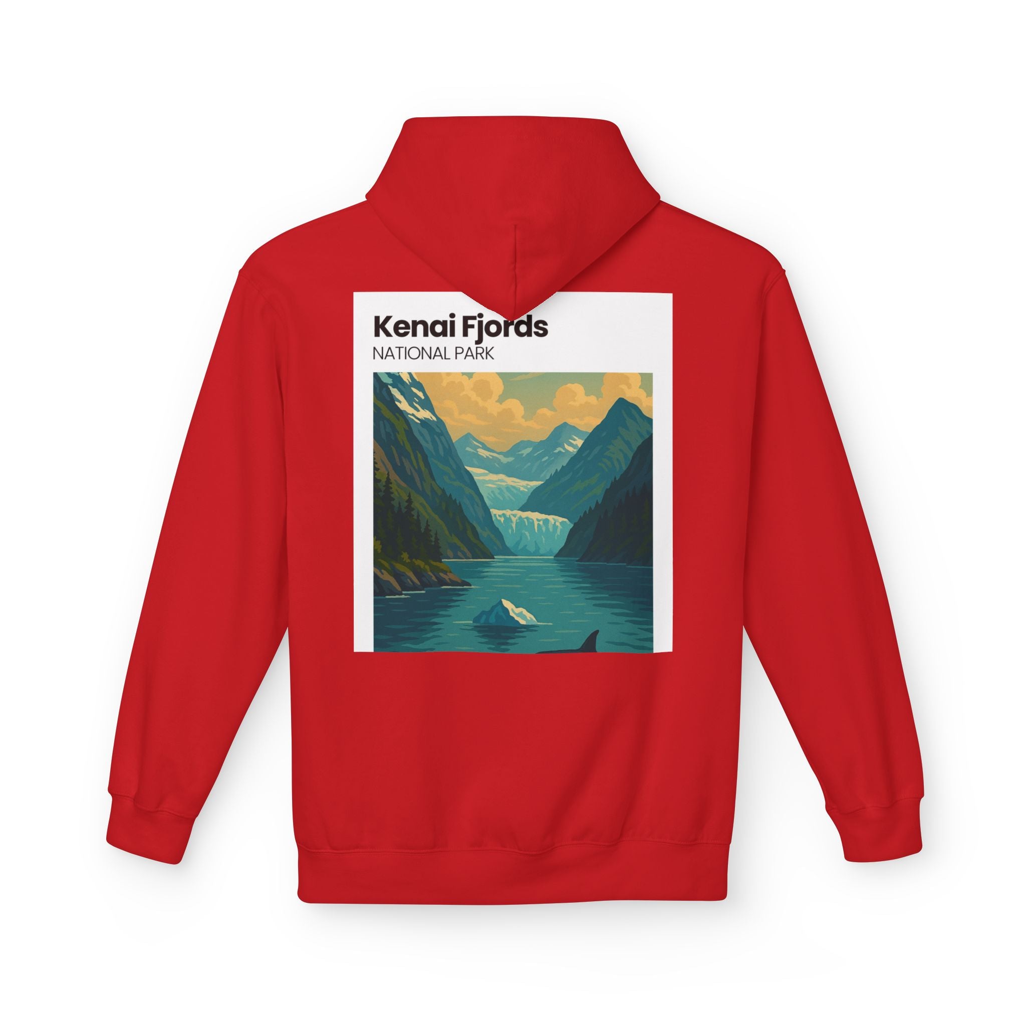 Kenai Fjords National Park landscape Hoodie | Alaska fjord vintage poster