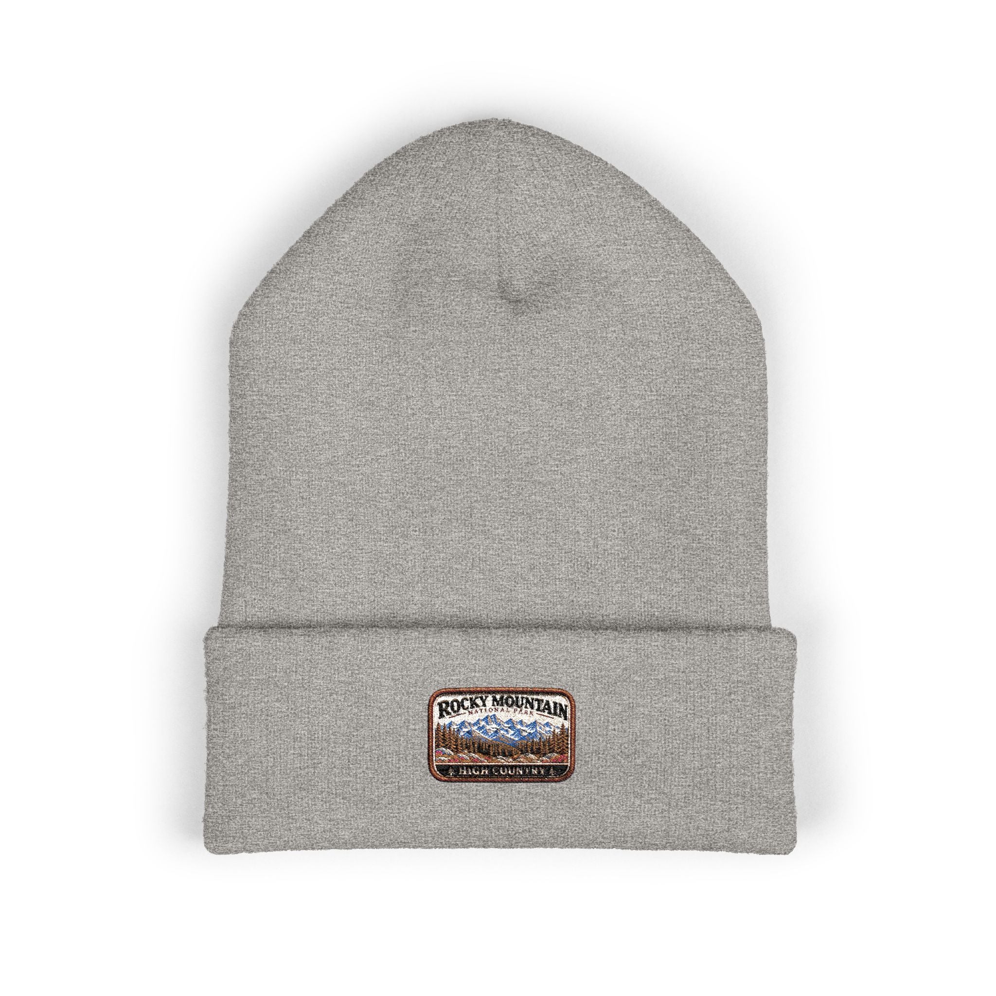 Rocky Mountain National Park Mountain Range Beanie Square Logo