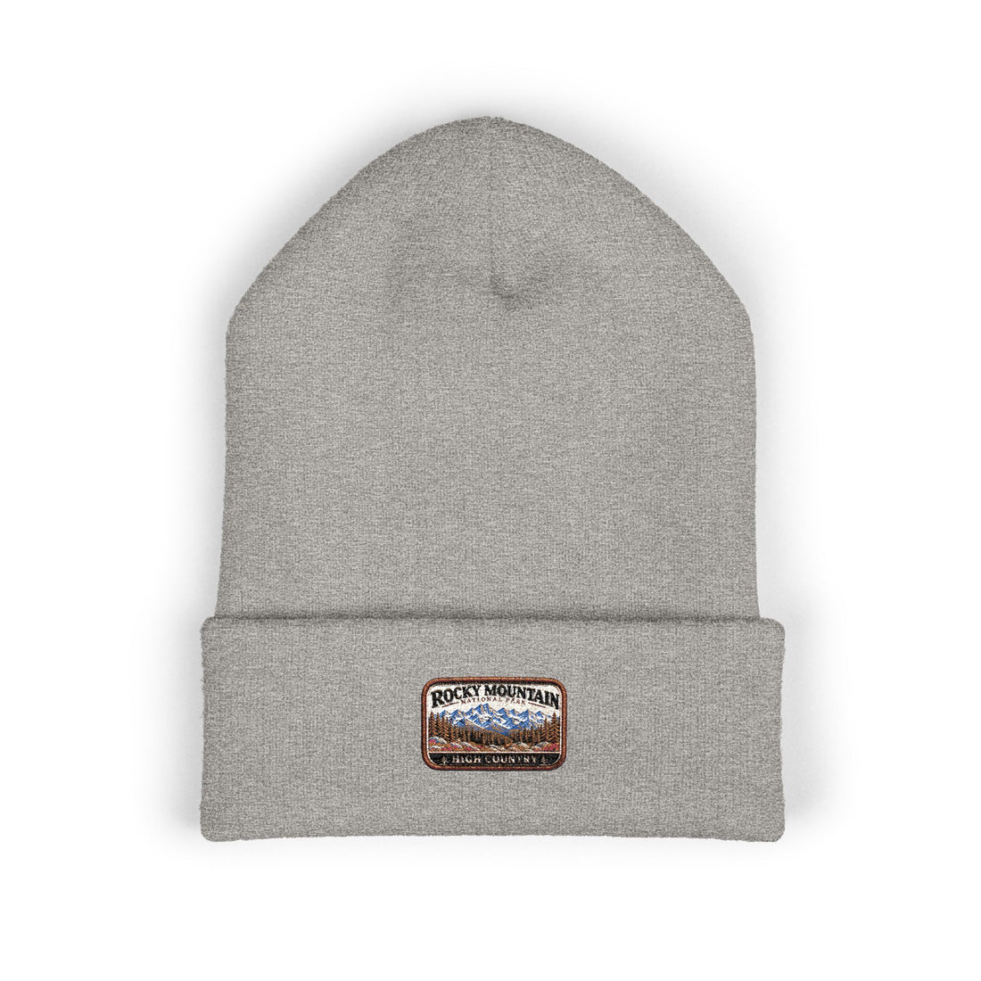 Rocky Mountain National Park Mountain Range Beanie Square Logo