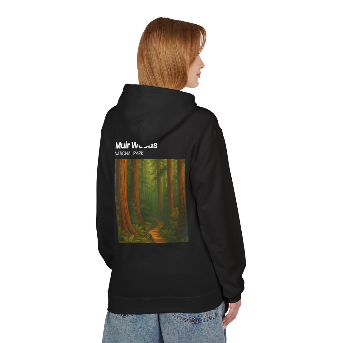 Muir Woods National Park Forest Path Hoodie | Vintage Nature Poster