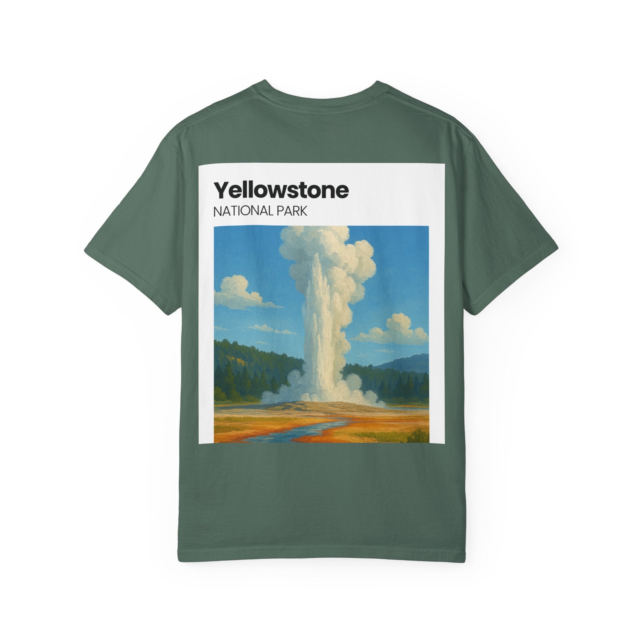 Yellowstone Geyser Illustration T-shirt | National Park Poster Tee