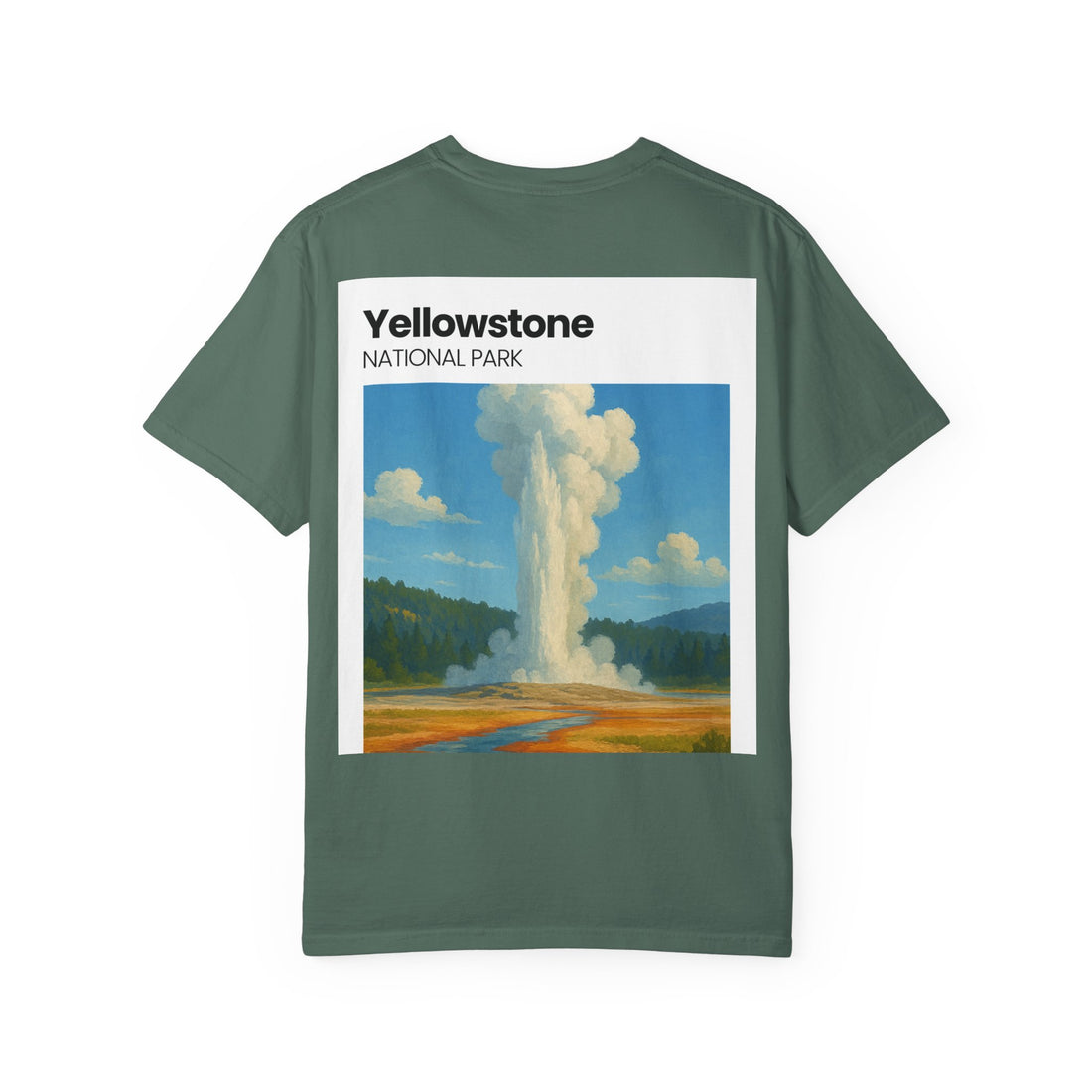 Yellowstone Geyser Illustration T-shirt | National Park Poster Tee