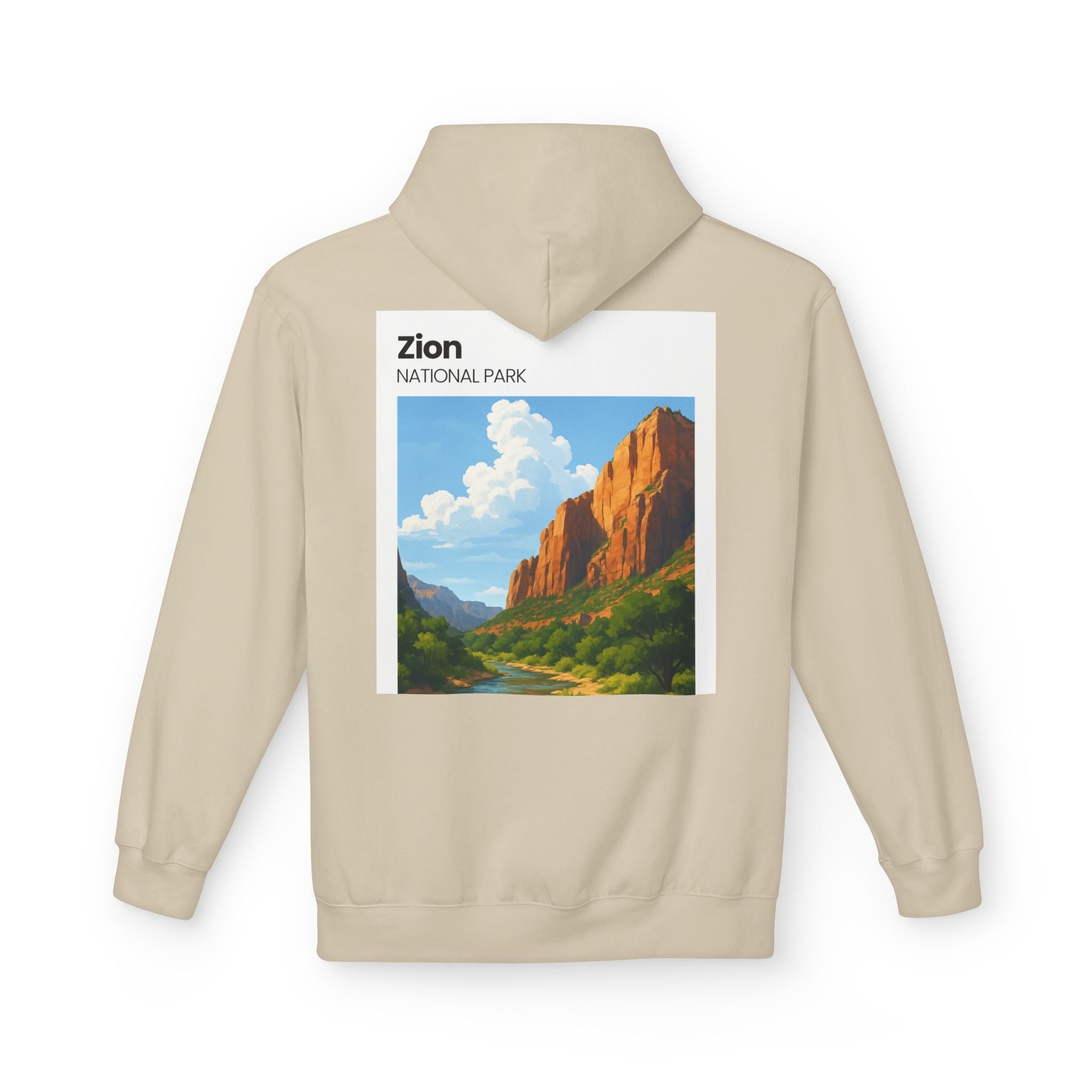 Zion National Park landscape Hoodie | Scenic Canyon Poster back print