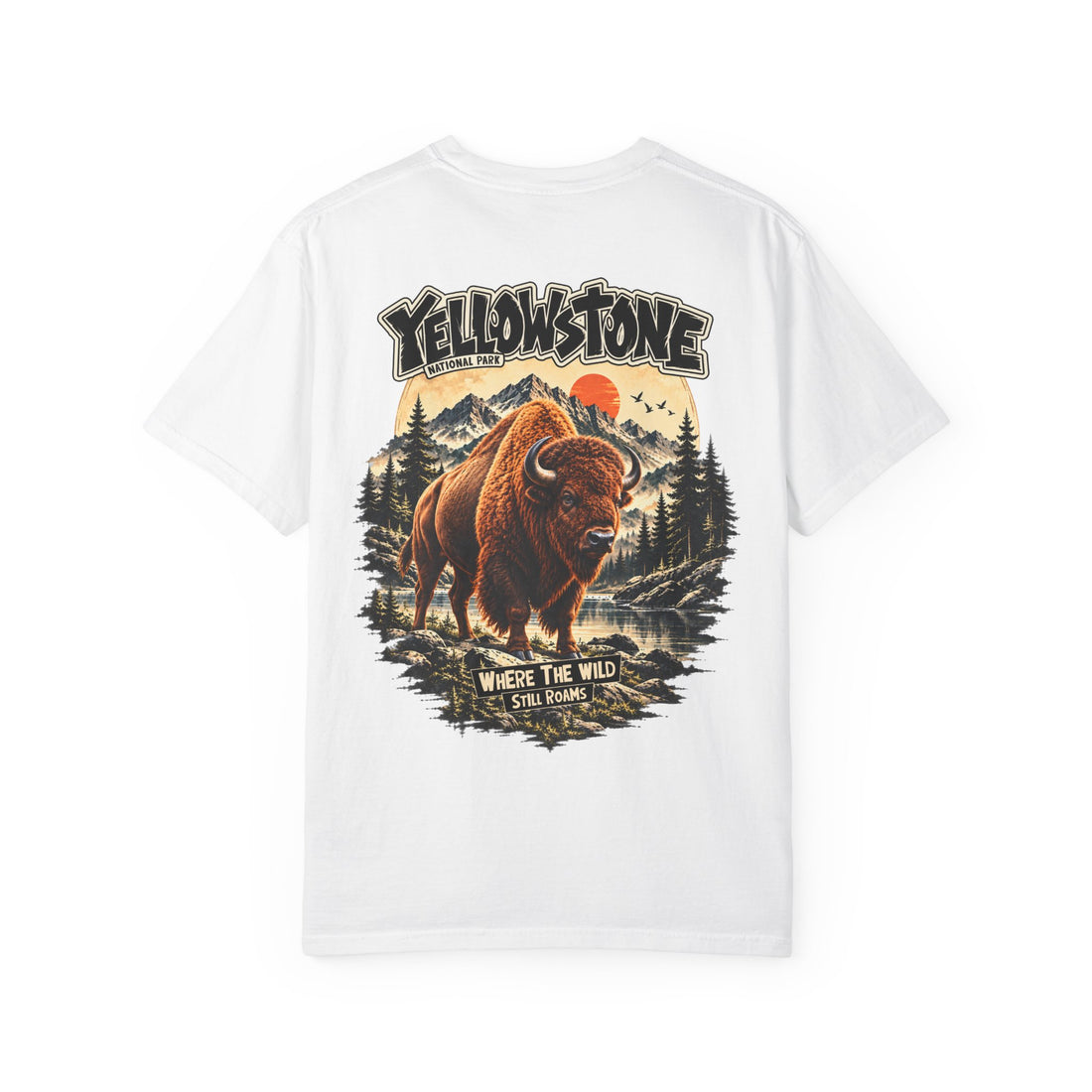 Yellowstone Bison – Where the Wild Still Roams T-Shirt Model1
