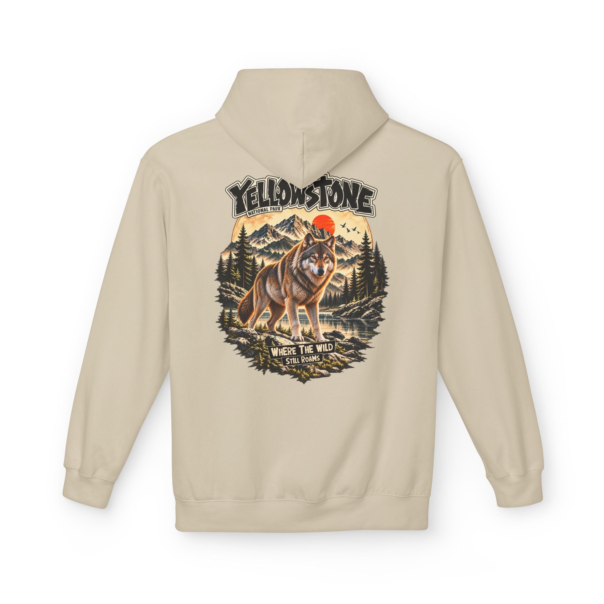Yellowstone Wolf – Where the Wild Still Roams Hoodie Model2
