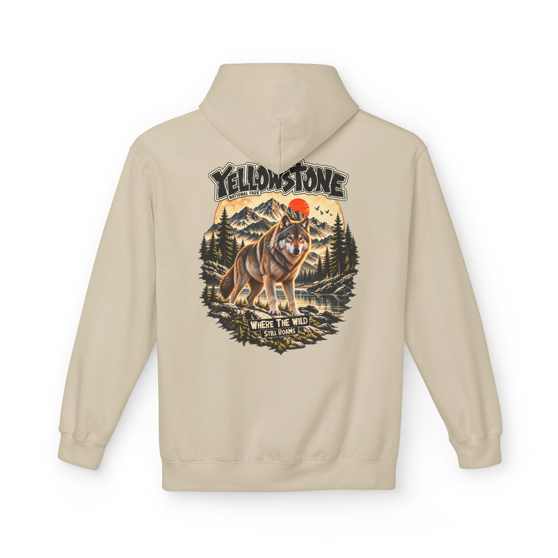 Yellowstone Wolf – Where the Wild Still Roams Hoodie Model2