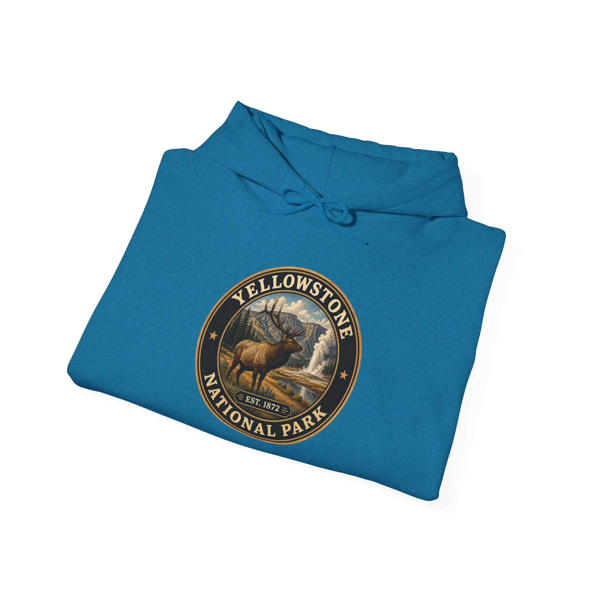 Yellowstone Elk Round Badge Hoodie