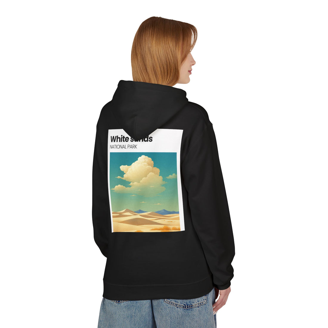 White Sands desert landscape Hoodie | National Park retro poster style