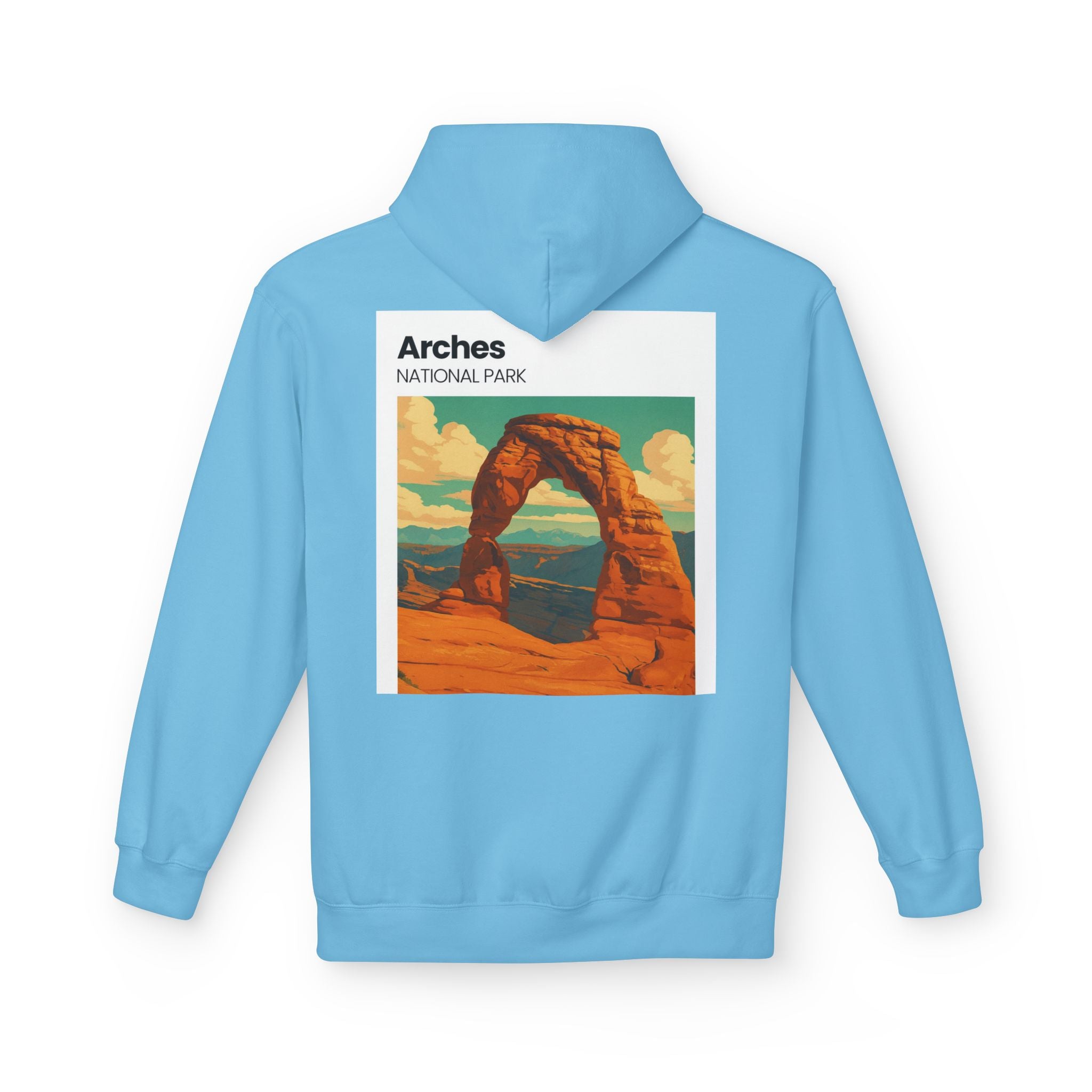 Arches National Park Arch Hoodie | Vintage Travel Poster Style