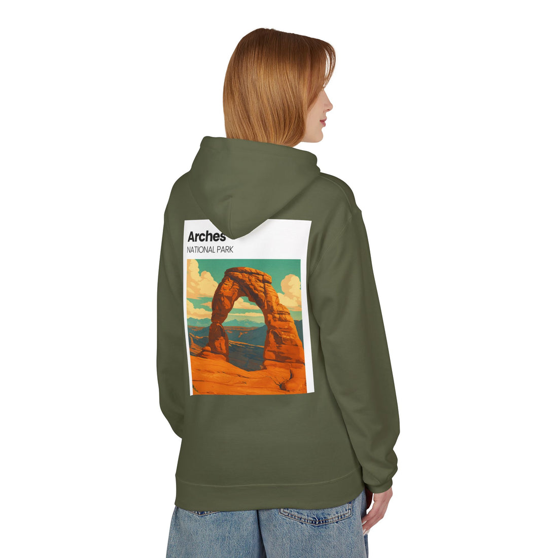 Arches National Park Arch Hoodie | Vintage Travel Poster Style