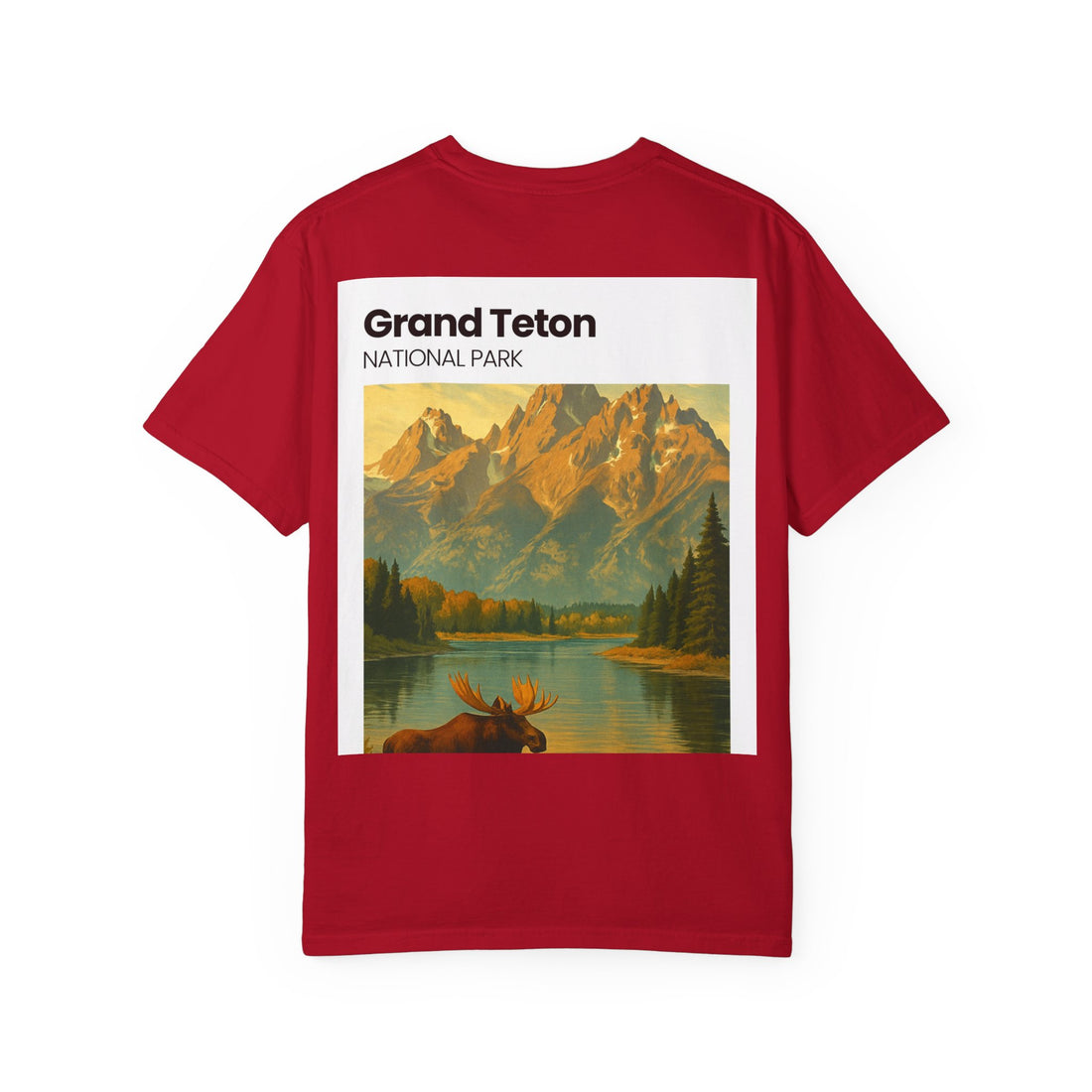 Grand Teton National Park Moose T-Shirt | Vintage Mountain Landscape