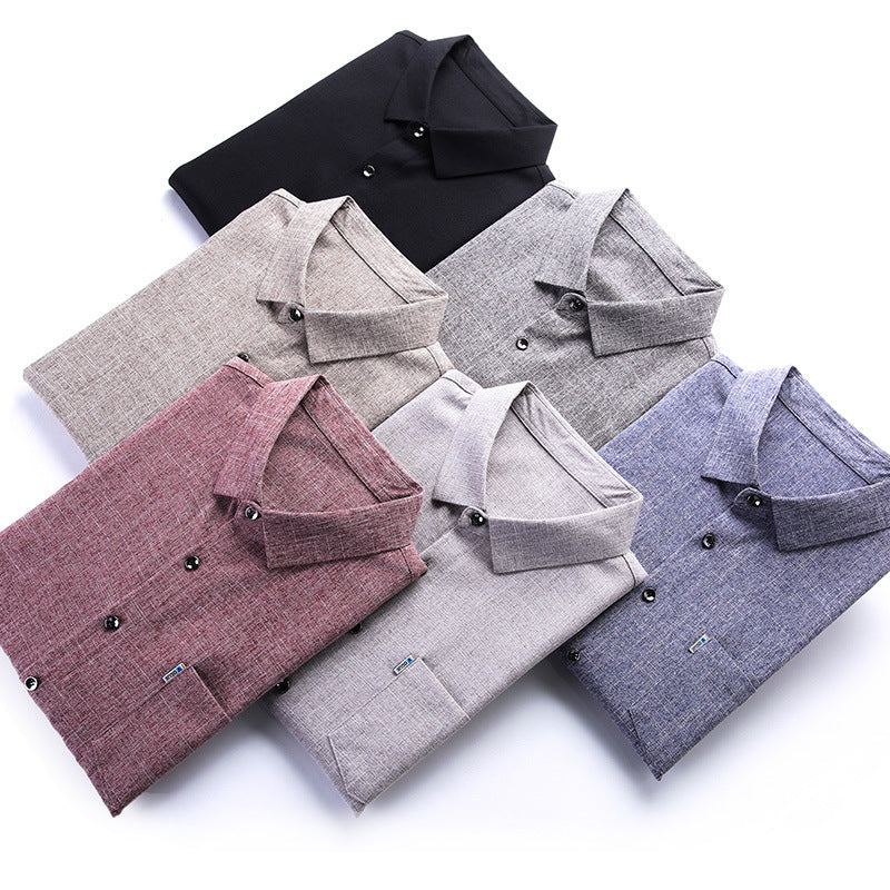 New Men's Linen Like Casual Shirt
