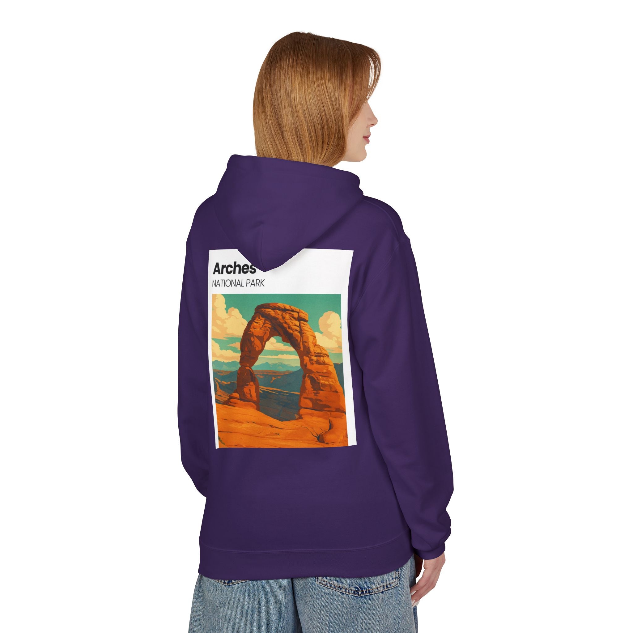Arches National Park Arch Hoodie | Vintage Travel Poster Style