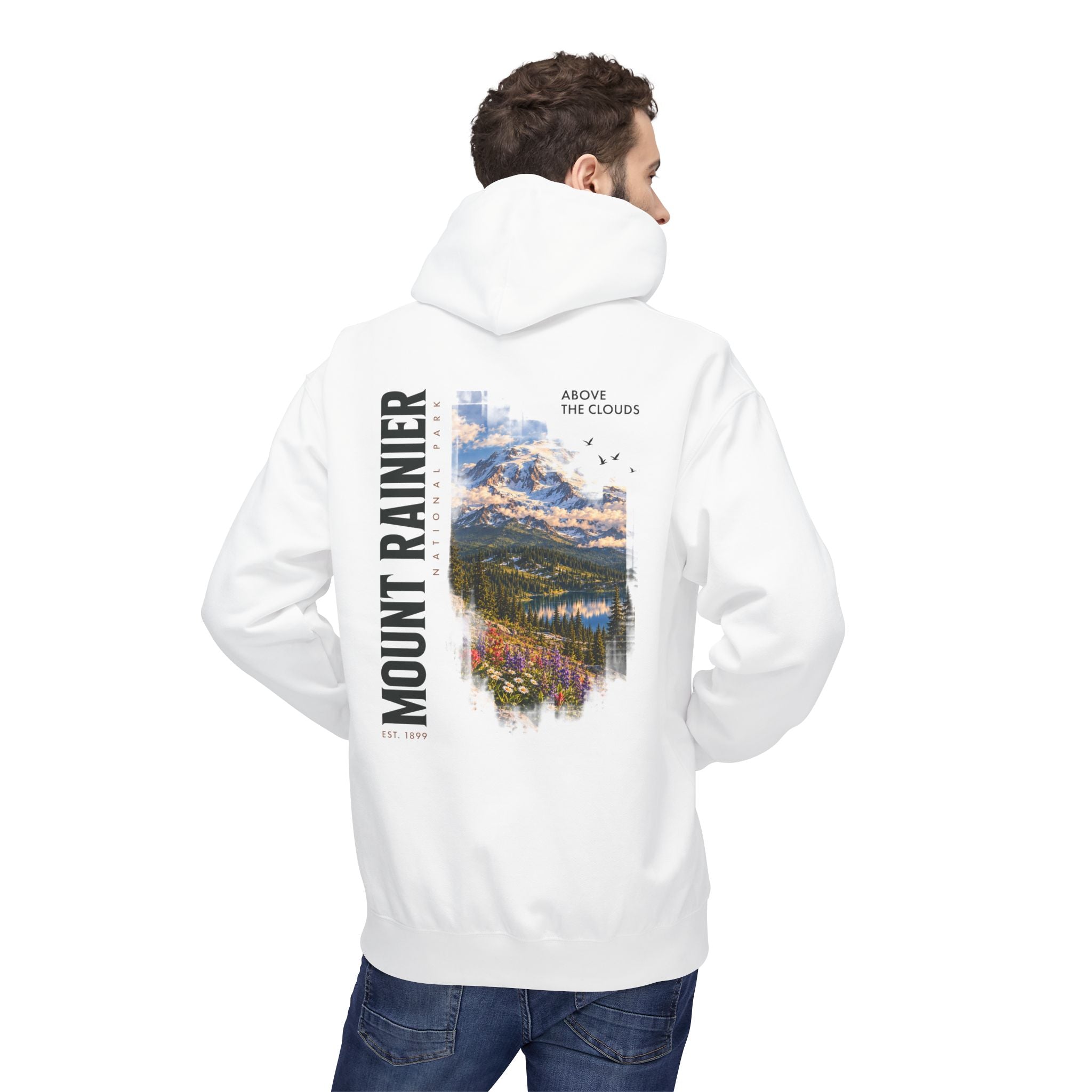 Mount Rainier National Park –  Alpine Scene Graphic Hoodie