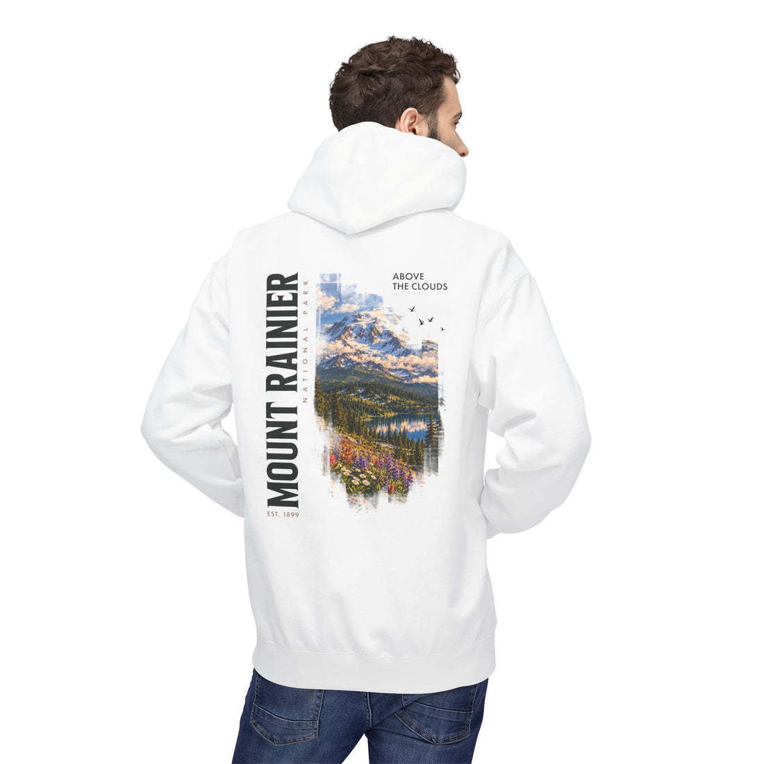 Mount Rainier National Park –  Alpine Scene Graphic Hoodie