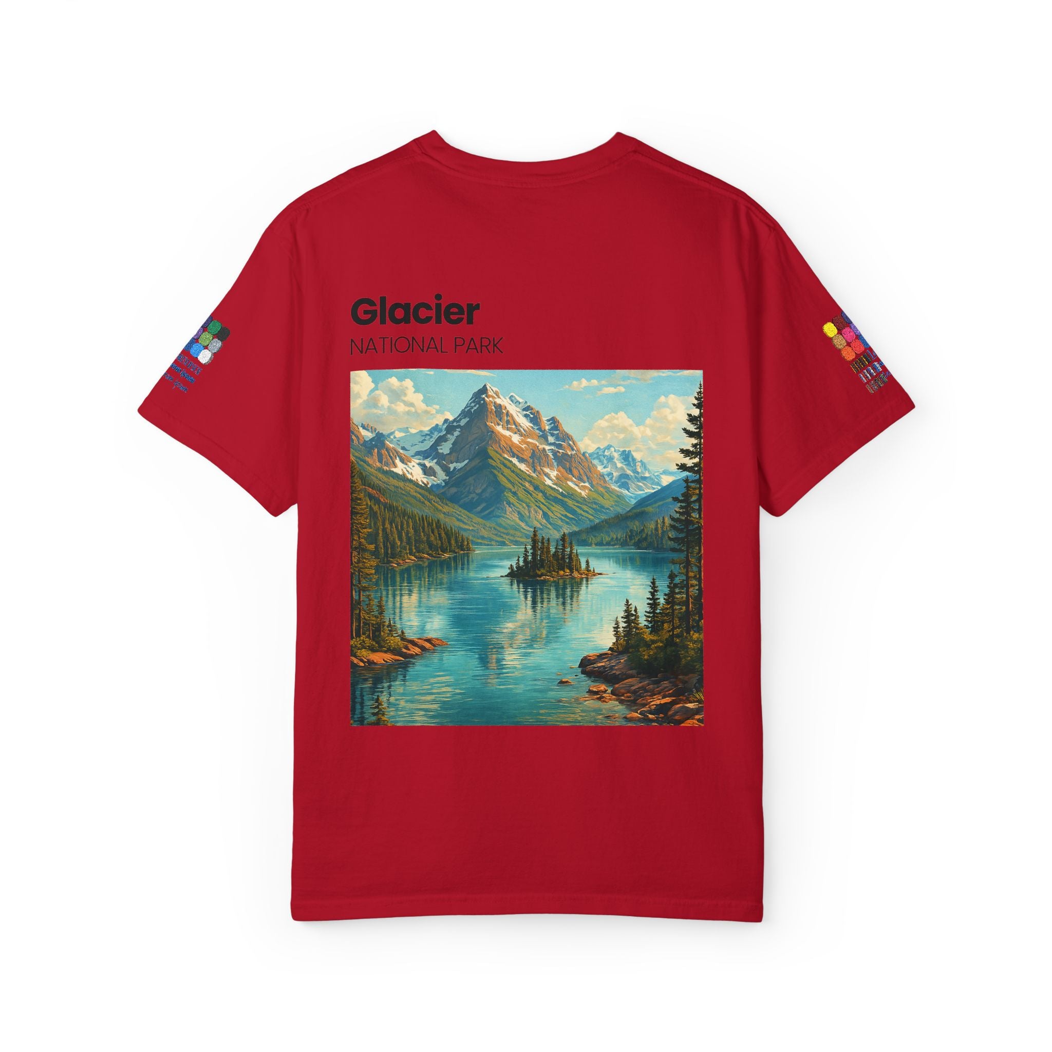 Glacier National Park Landscape T-shirt | Vintage Mountain Lake Tee