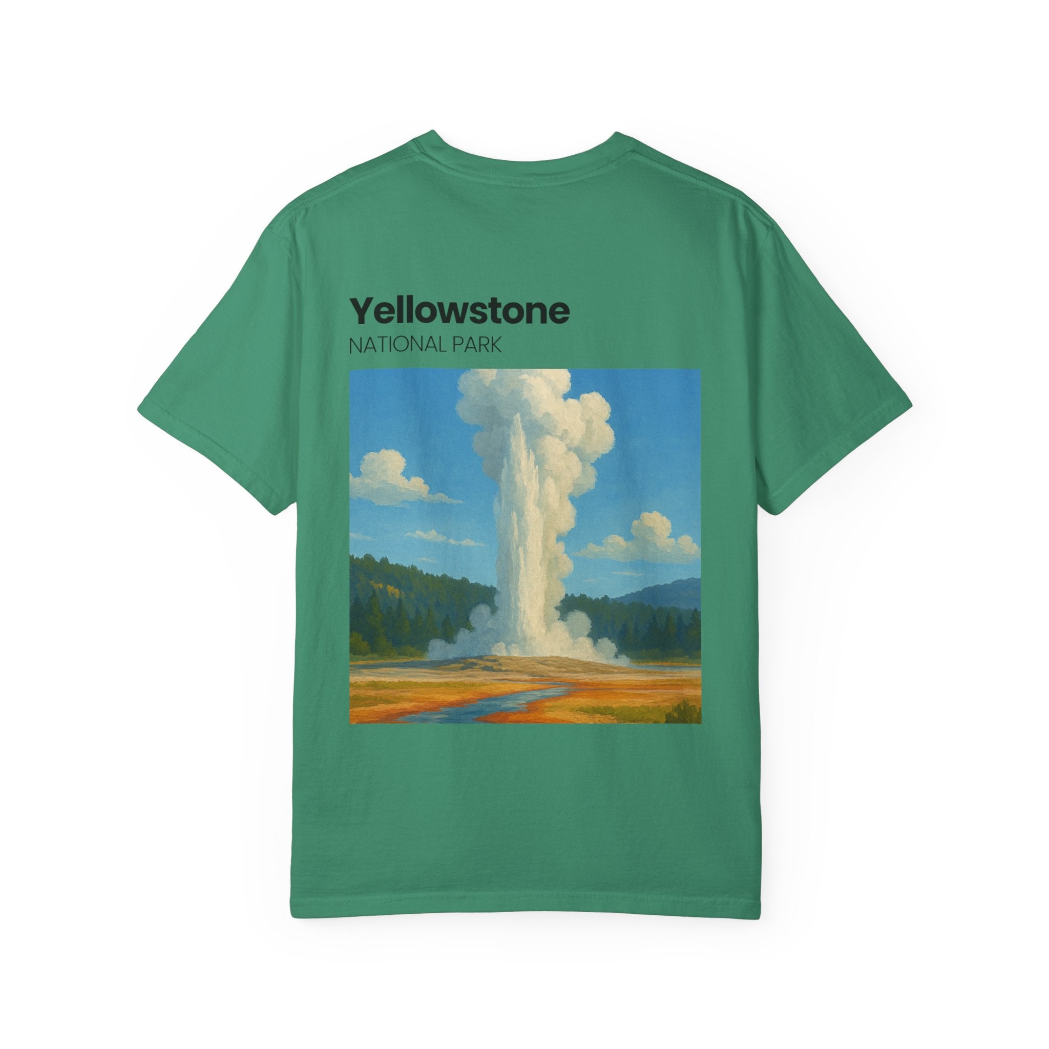 Yellowstone Geyser Illustration T-shirt | National Park Poster Tee