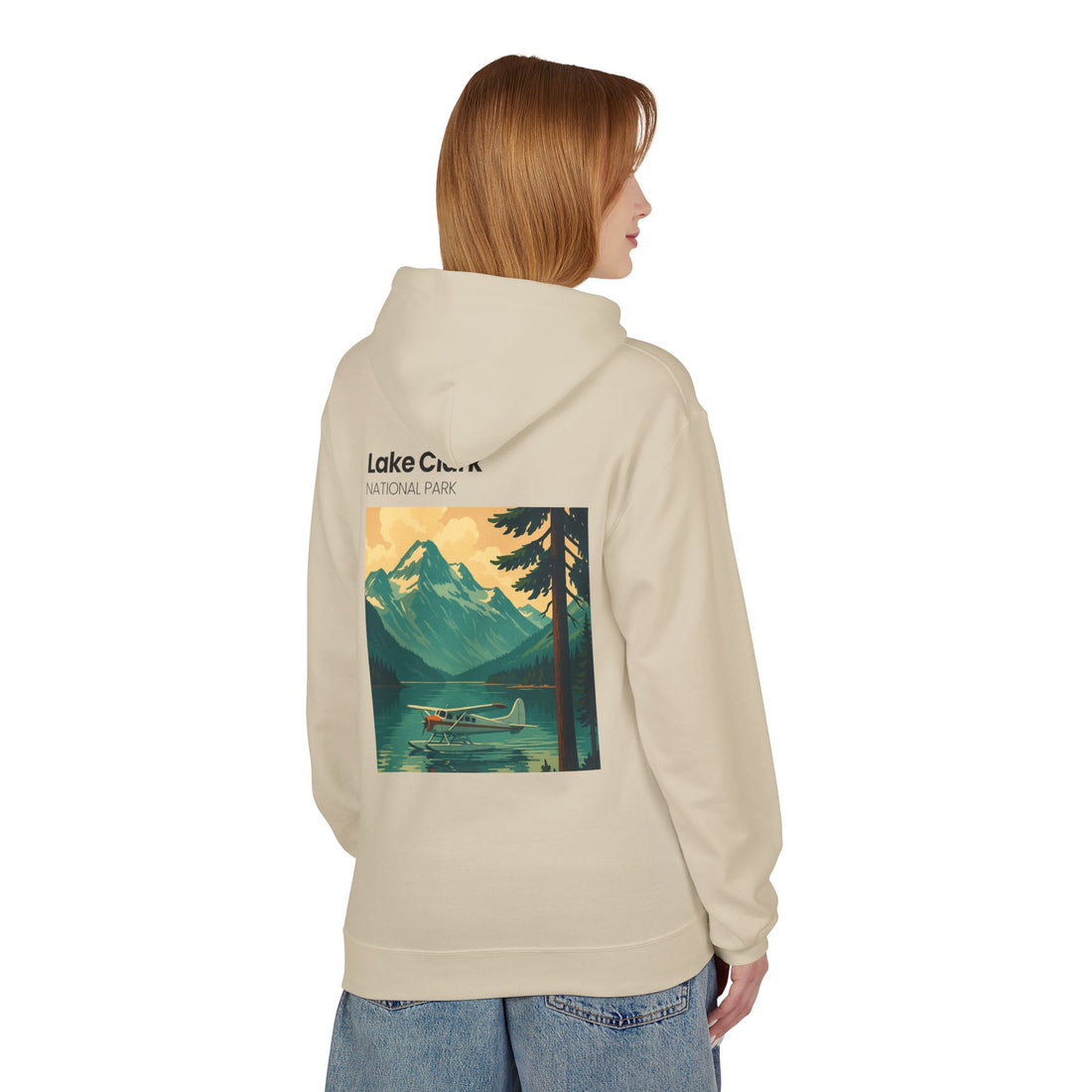 Lake Clark National Park vintage landscape Hoodie | Mountain Lake Seaplane