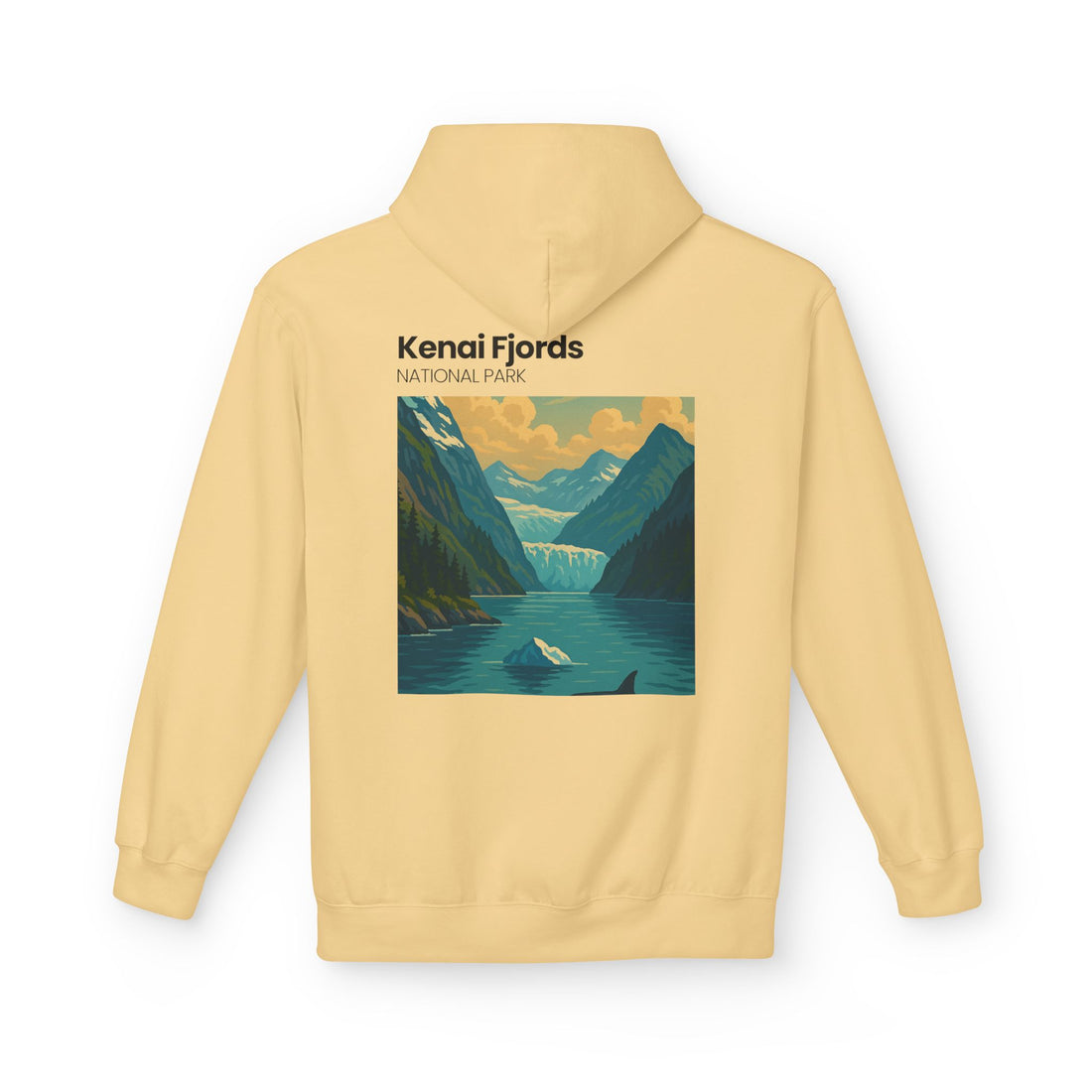 Kenai Fjords National Park landscape Hoodie | Alaska fjord vintage poster