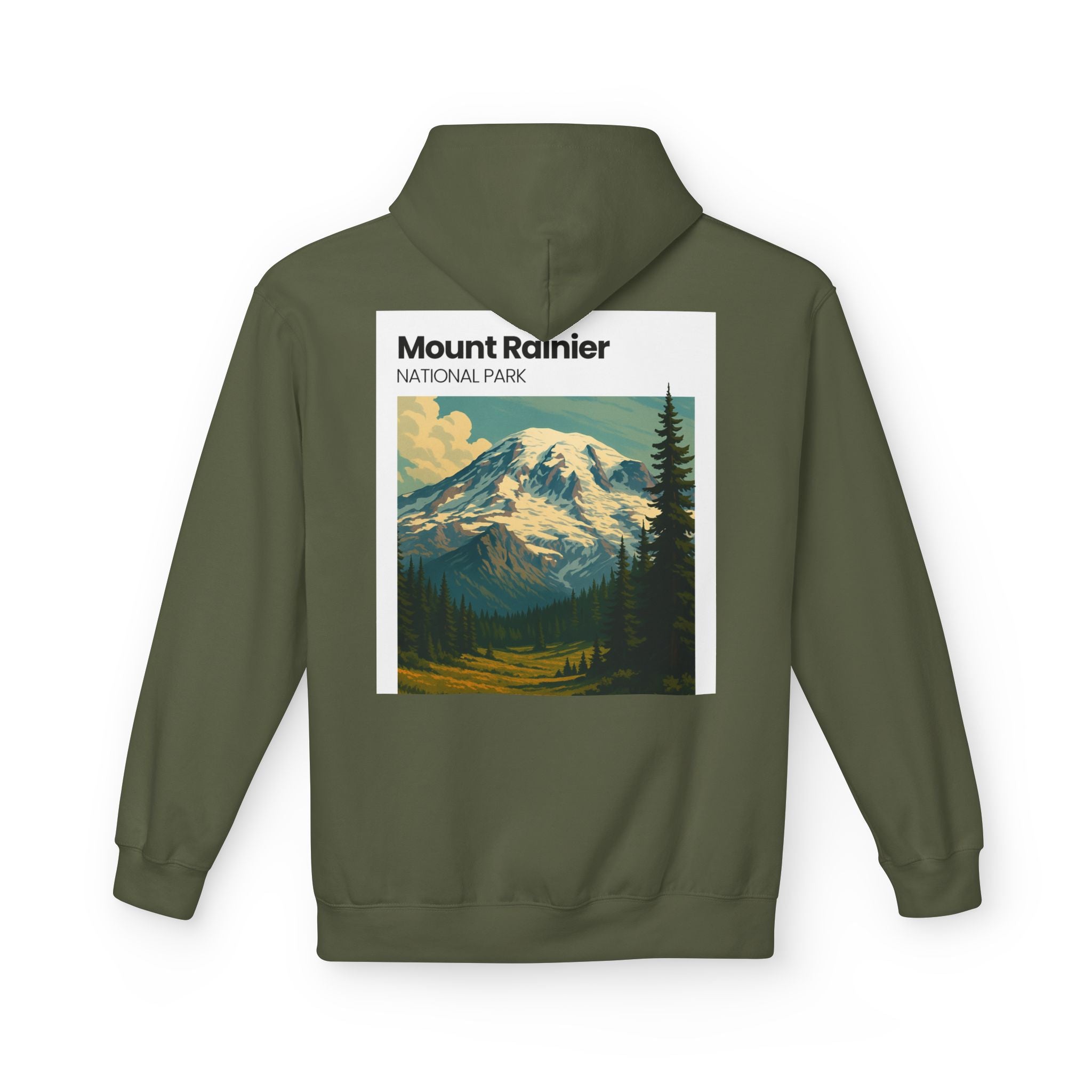 Mount Rainier National Park Hoodie | Vintage Landscape Mountain Design