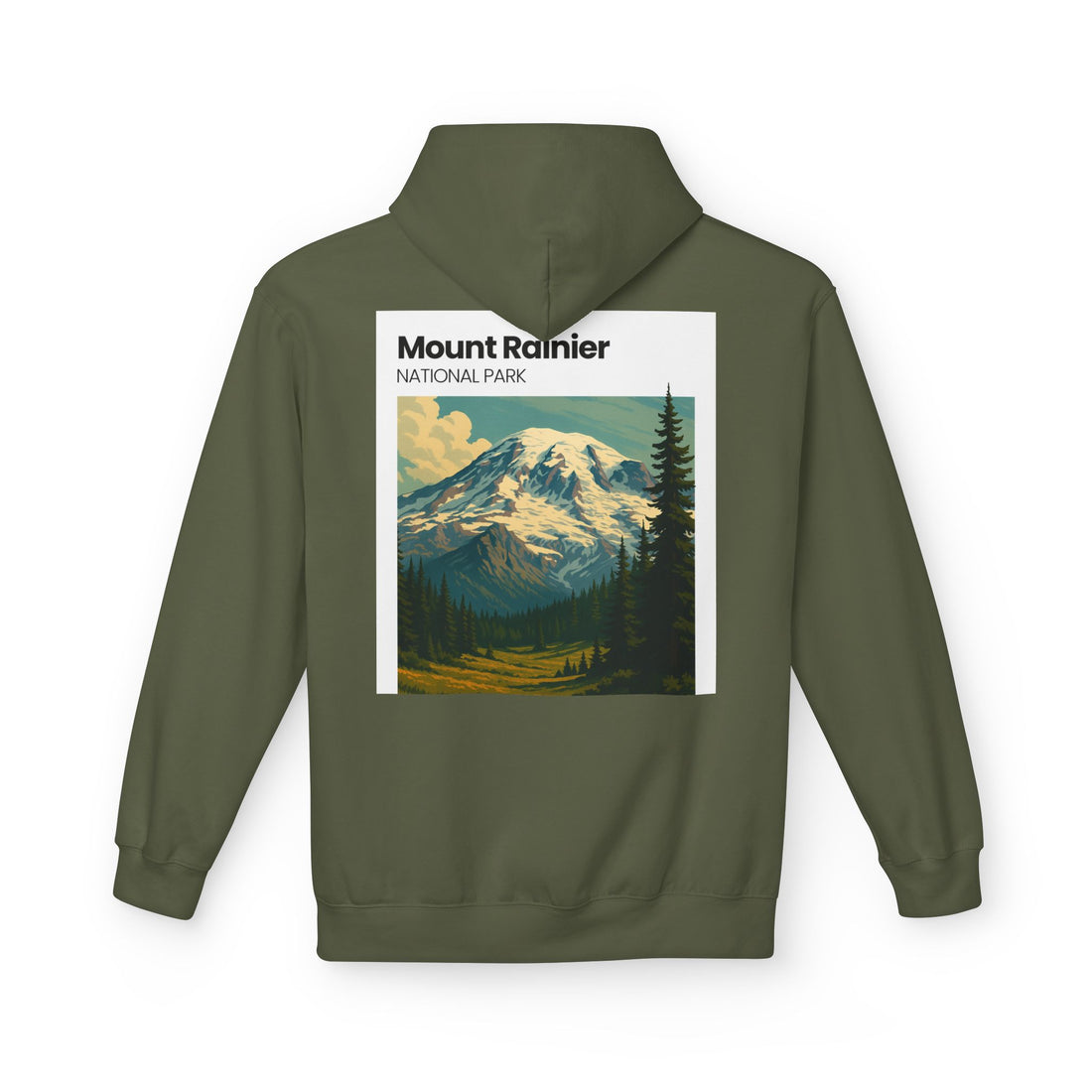 Mount Rainier National Park Hoodie | Vintage Landscape Mountain Design