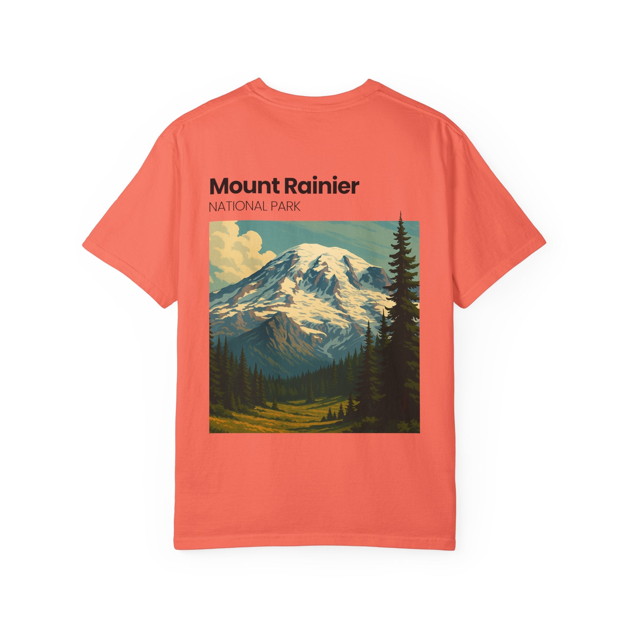 Mount Rainier National Park Poster T-Shirt | Vintage Landscape Graphic