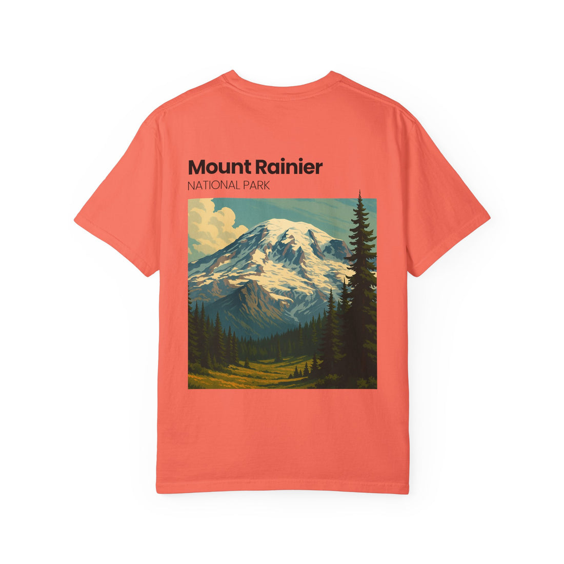 Mount Rainier National Park Poster T-Shirt | Vintage Landscape Graphic