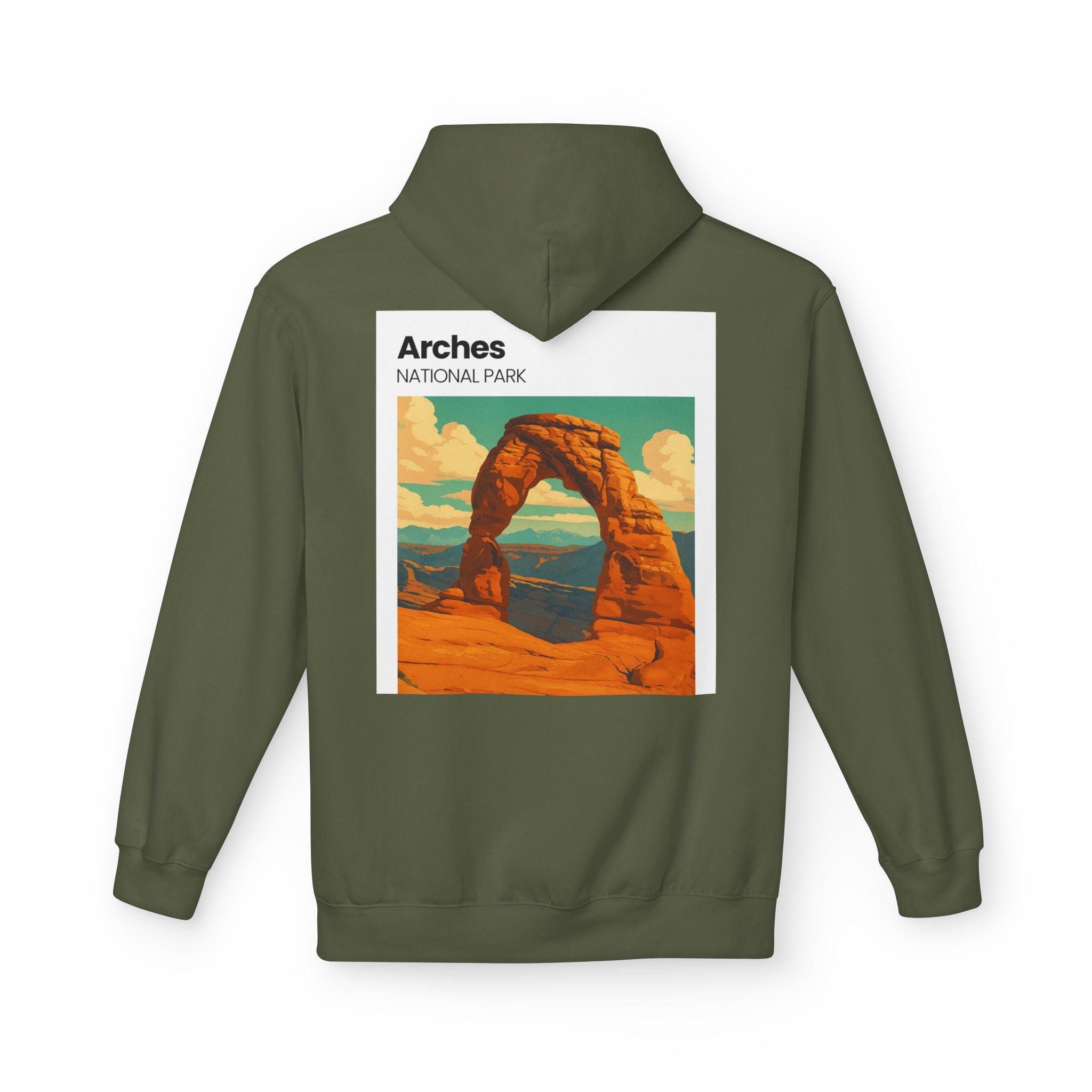 Arches National Park Arch Hoodie | Vintage Travel Poster Style