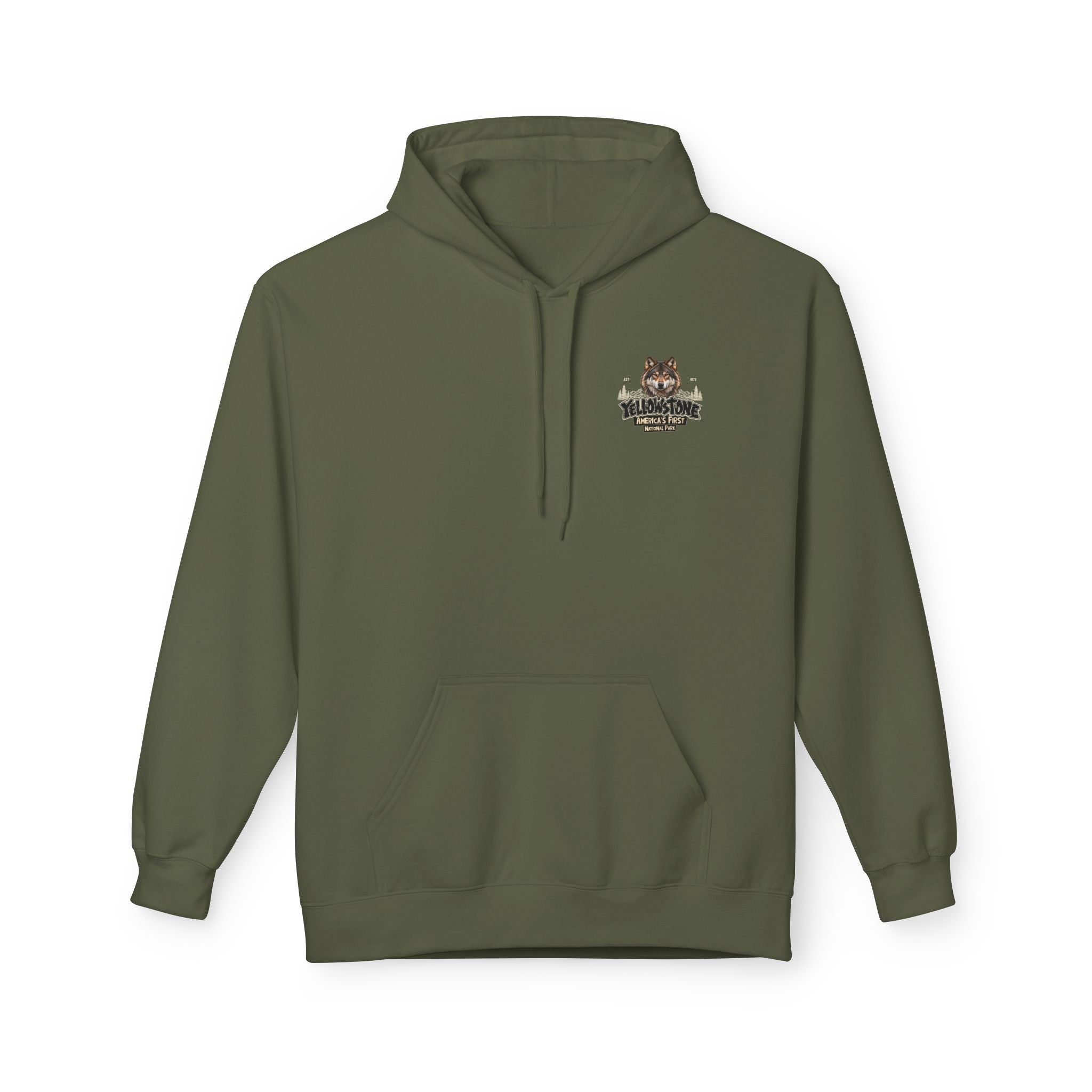 Yellowstone Wolf – Where the Wild Still Roams Hoodie Model3