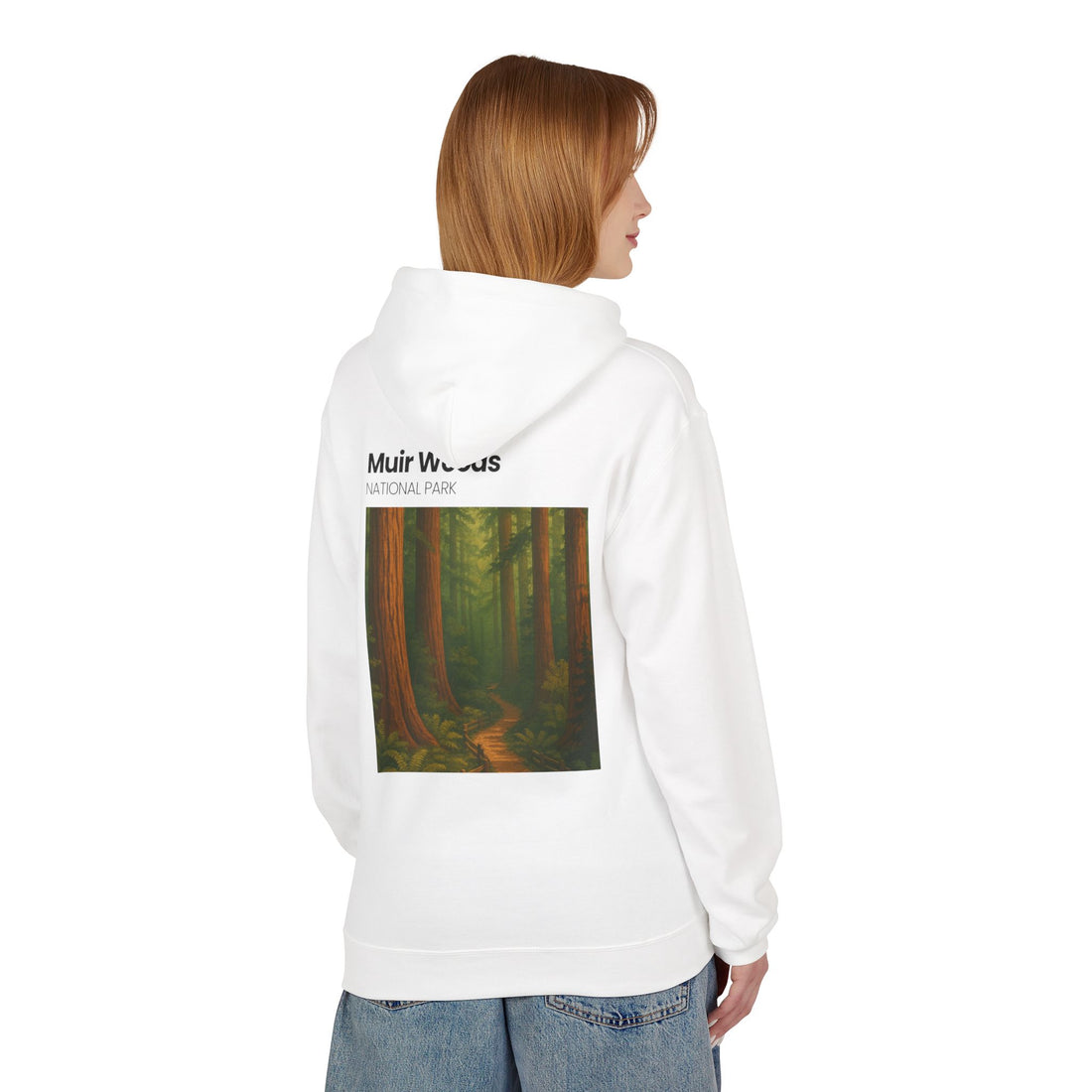 Muir Woods National Park Forest Path Hoodie | Vintage Nature Poster