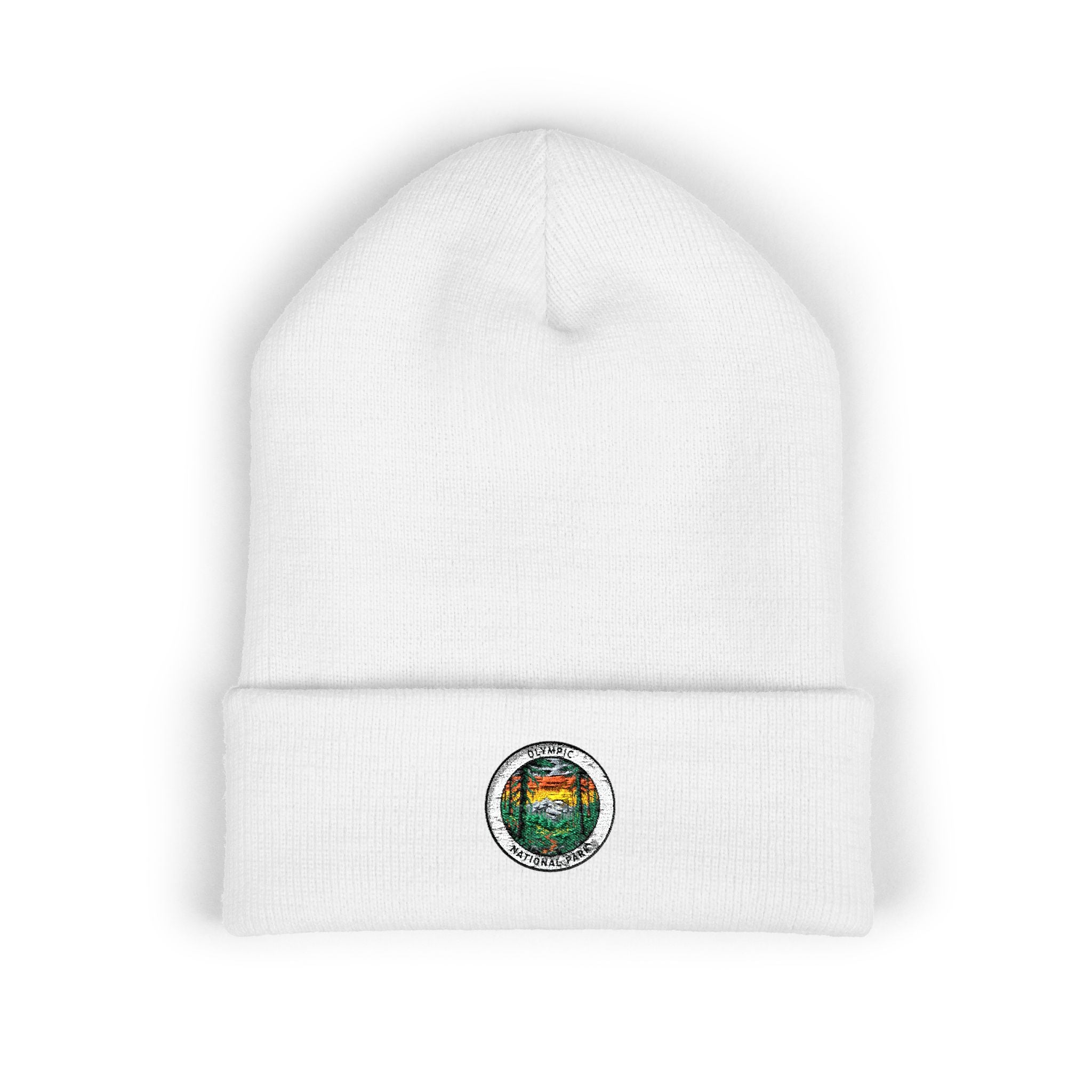 Vintage Olympic Globe Patch Beanie | Embroidered Cuffed Beanie