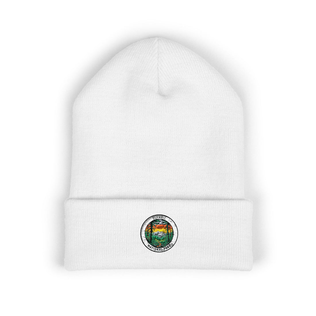 Vintage Olympic Globe Patch Beanie | Embroidered Cuffed Beanie