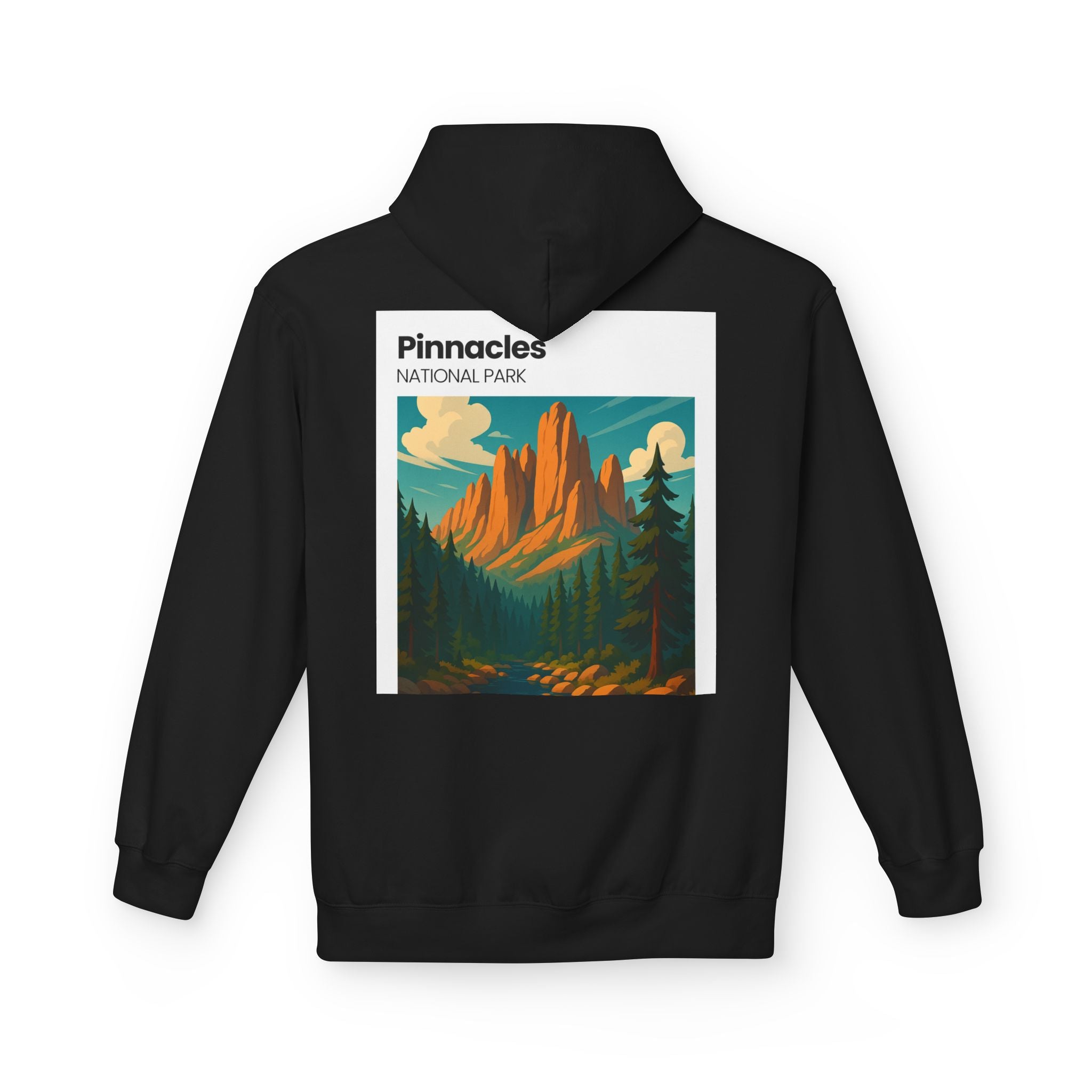 Pinnacles National Park vintage poster Hoodie | Mountain landscape camp retro