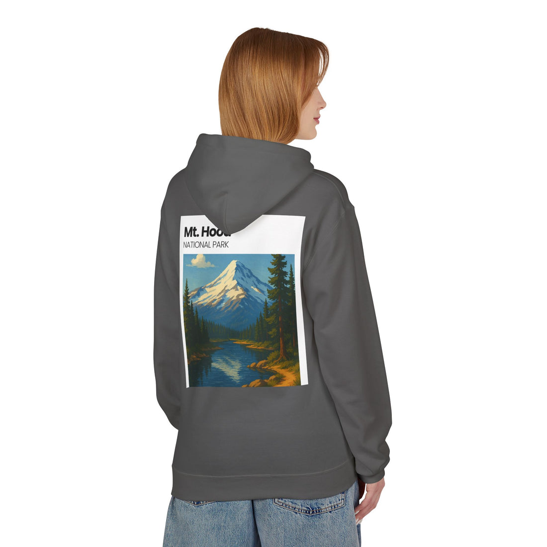 Mt. Hood National Park landscape Hoodie | Vintage mountain poster design