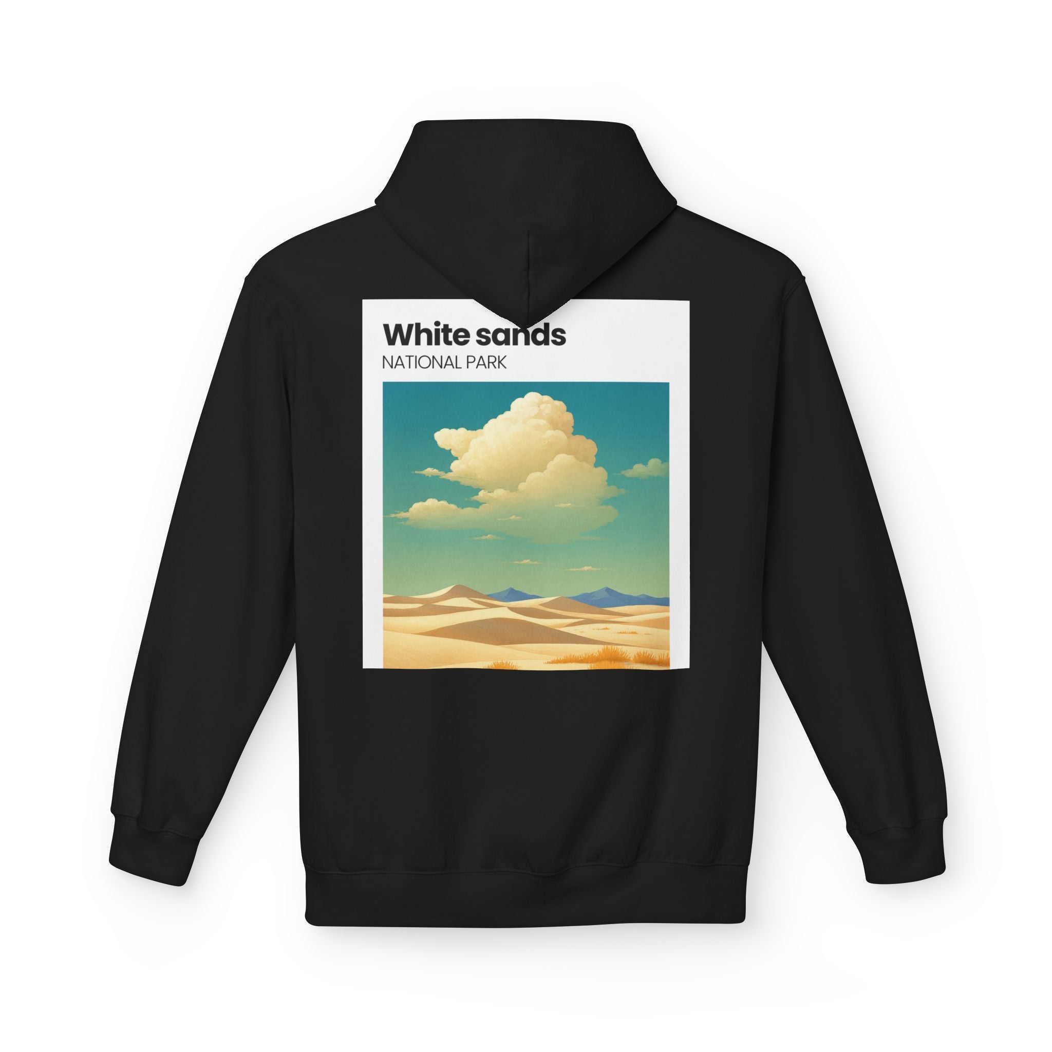 White Sands desert landscape Hoodie | National Park retro poster style