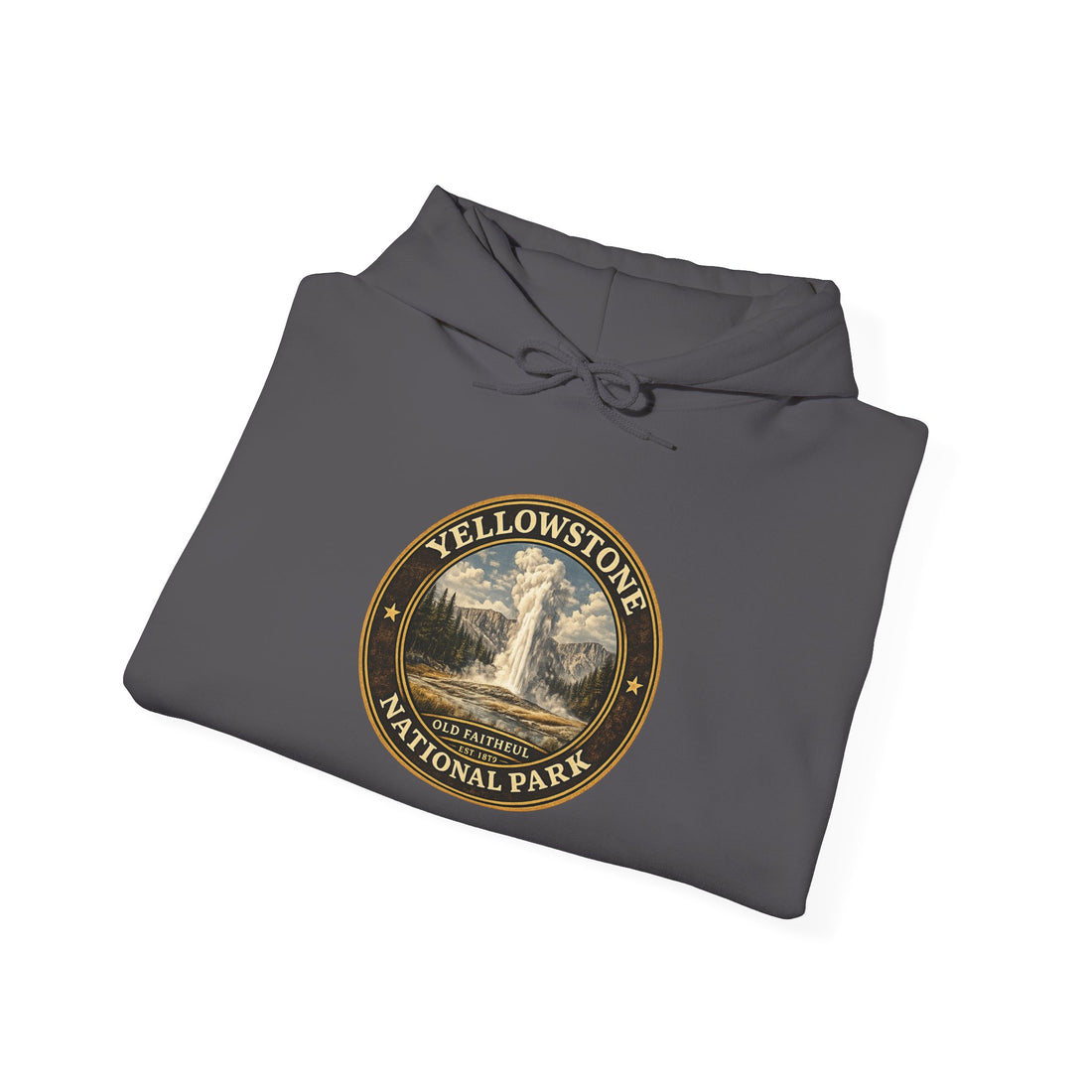 Yellowstone Old Faithful Round Badge Hoodie