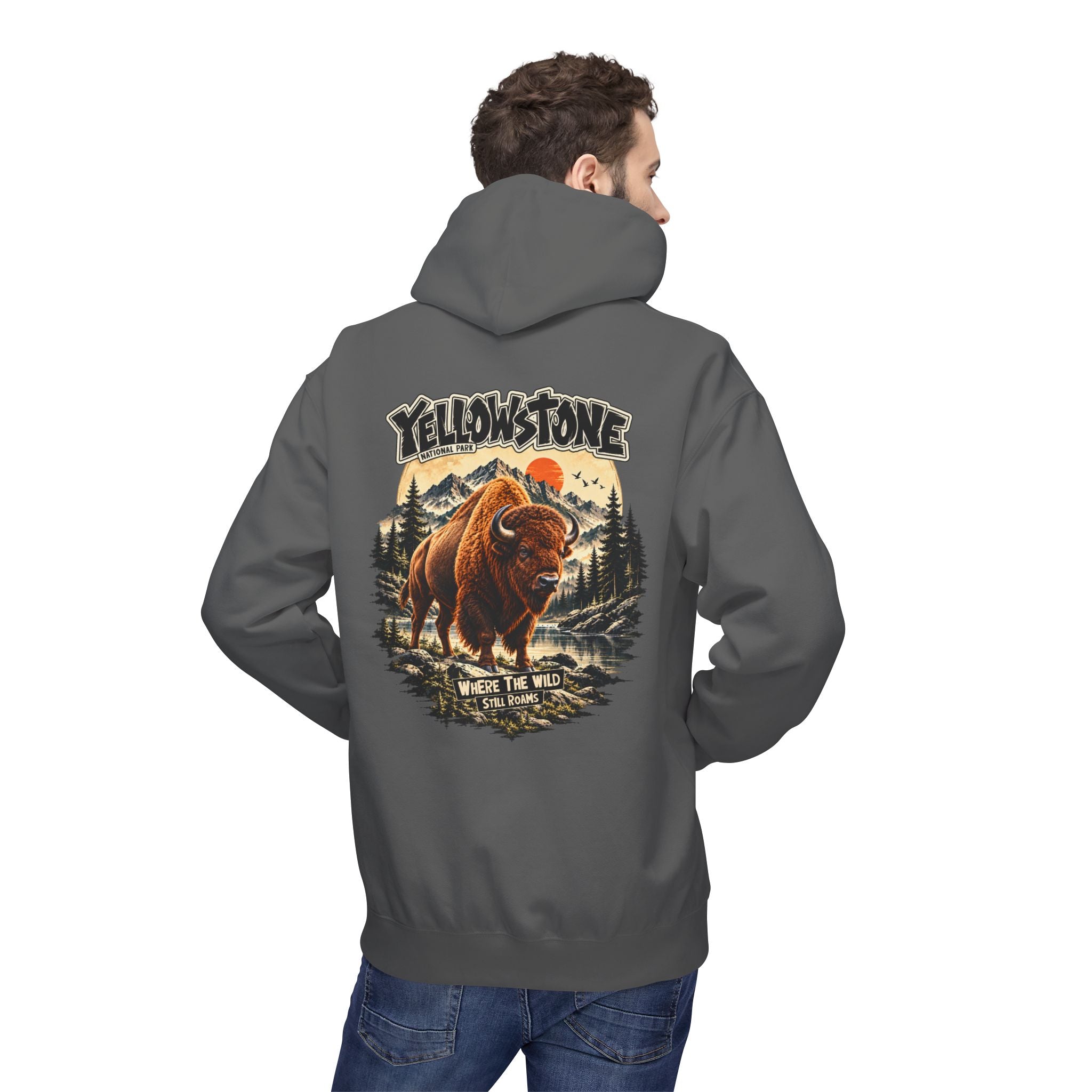 Yellowstone Bison – Where the Wild Still Roams Hoodie Model3