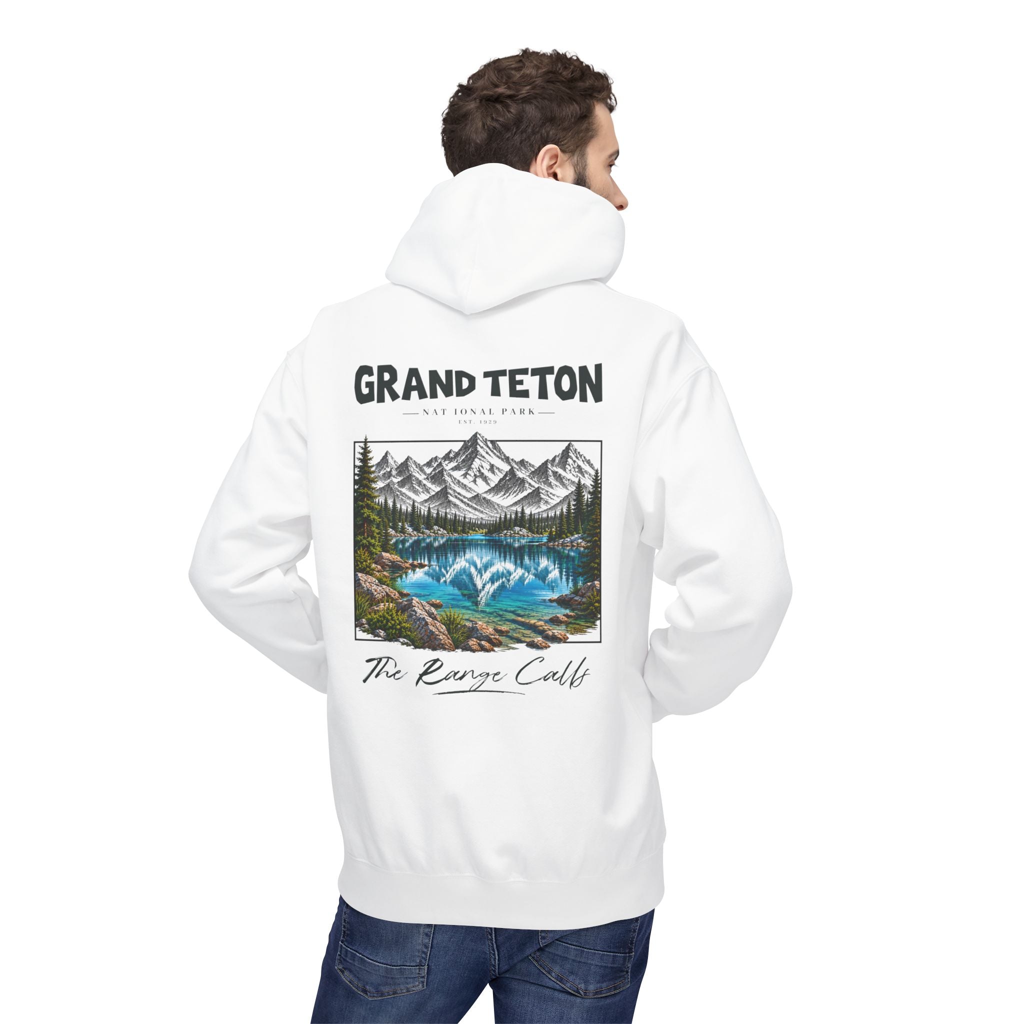 Grand Teton National Park Lake Reflection Graphic Hoodie