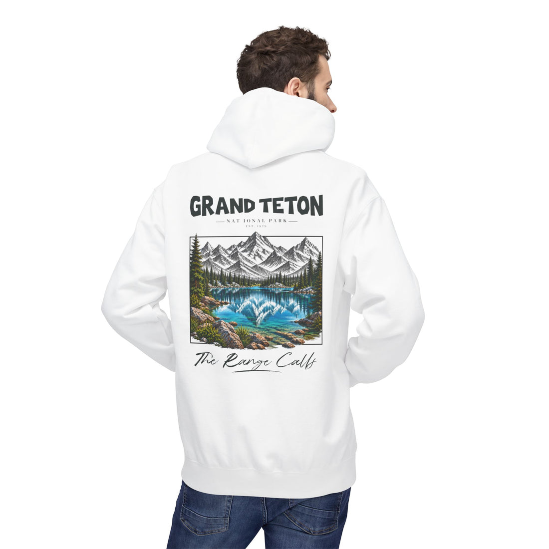 Grand Teton National Park Lake Reflection Graphic Hoodie