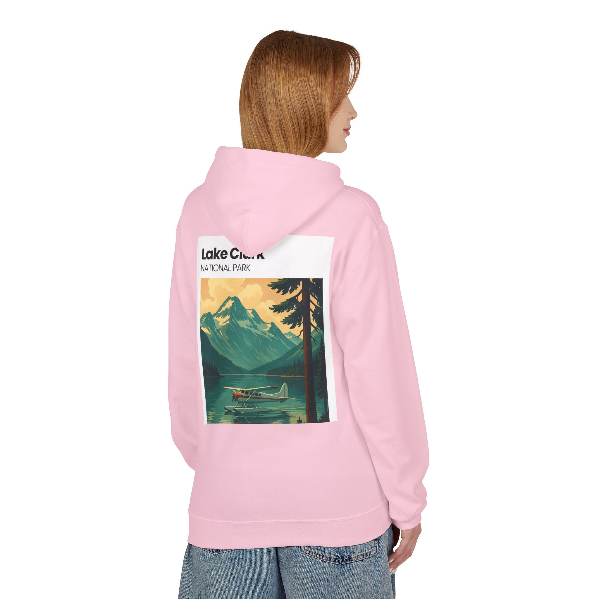 Lake Clark National Park vintage landscape Hoodie | Mountain Lake Seaplane
