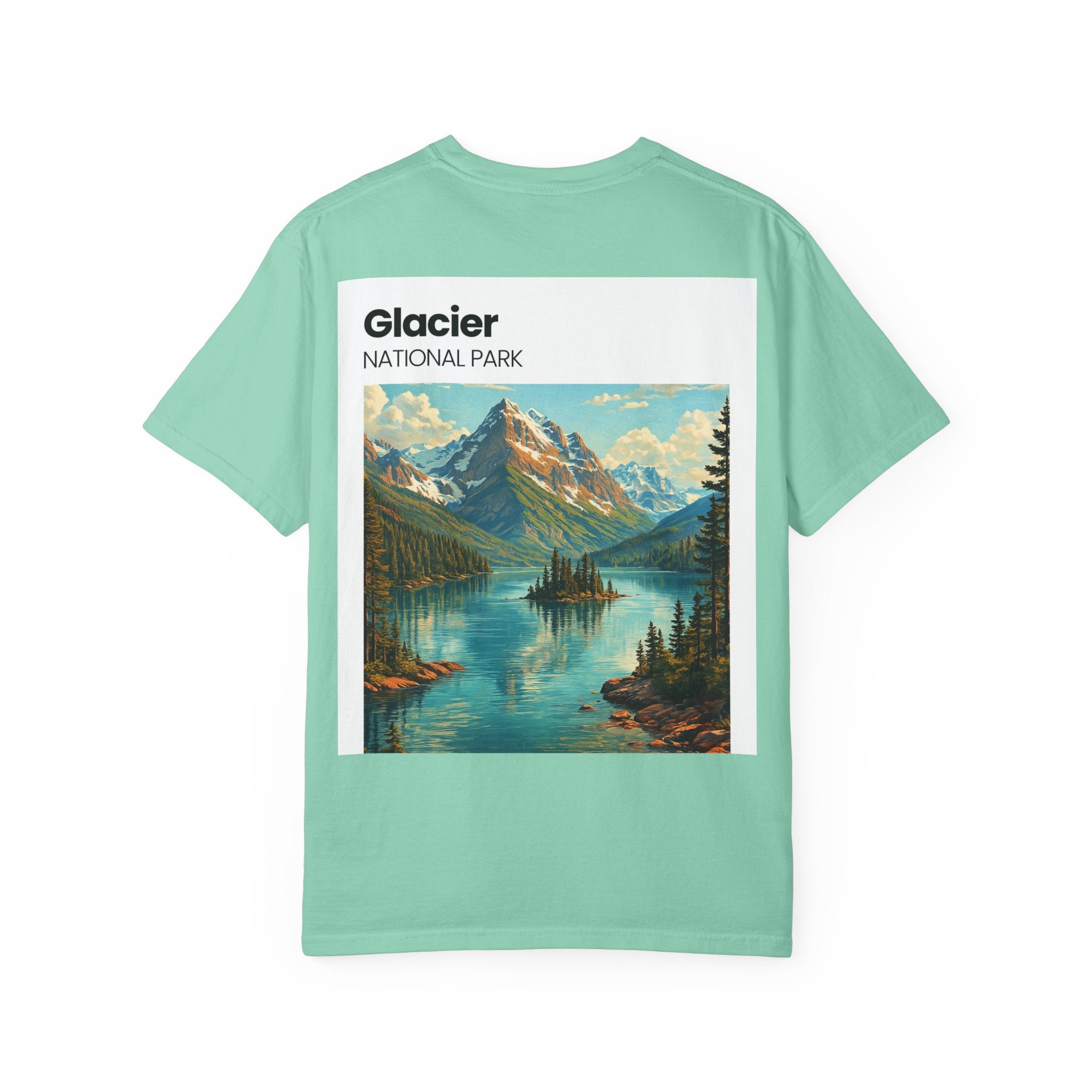 Glacier National Park Landscape T-shirt | Vintage Mountain Lake Tee