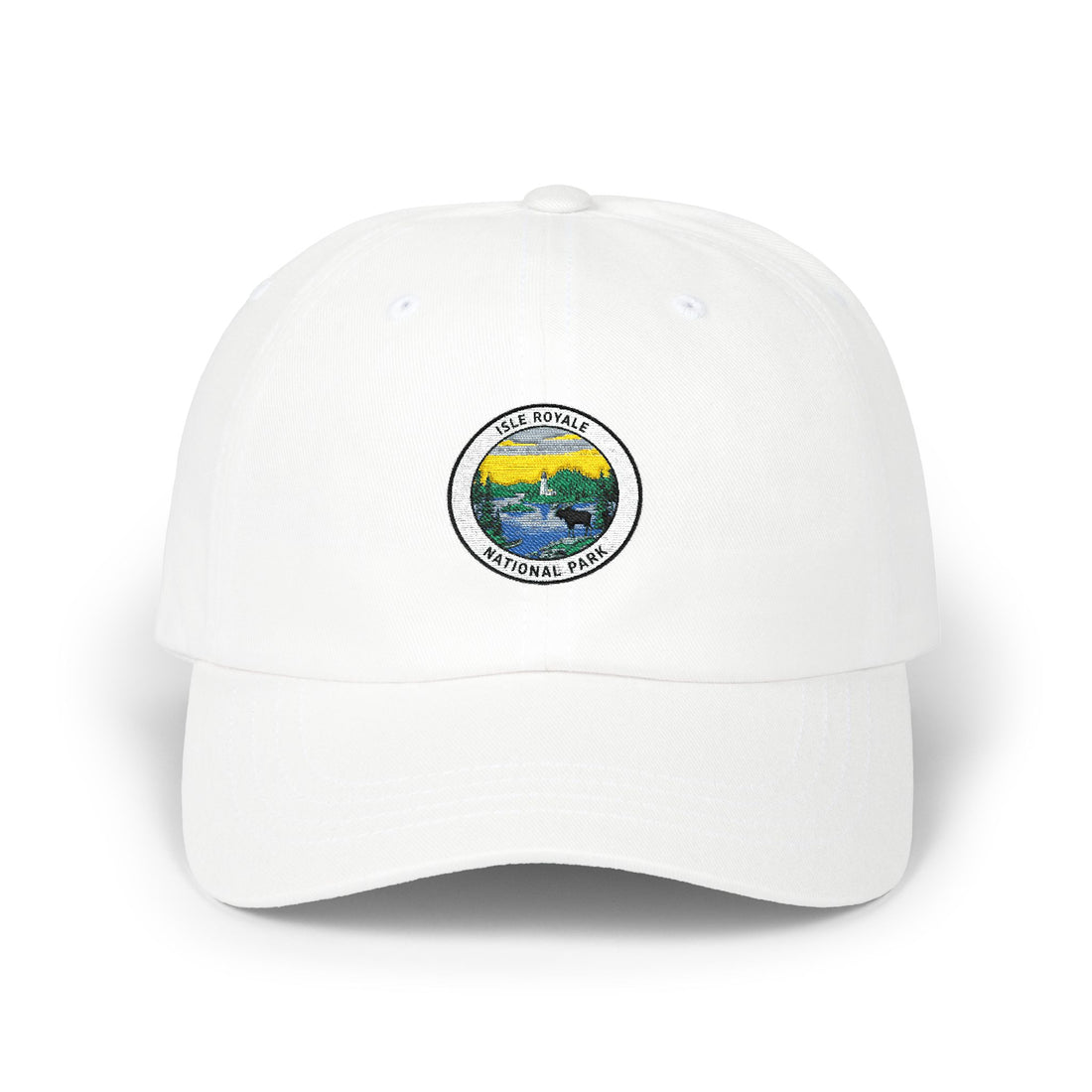 Yellow Mountain Lake Patch Cap | Dad Hat with Scenic Nature Logo