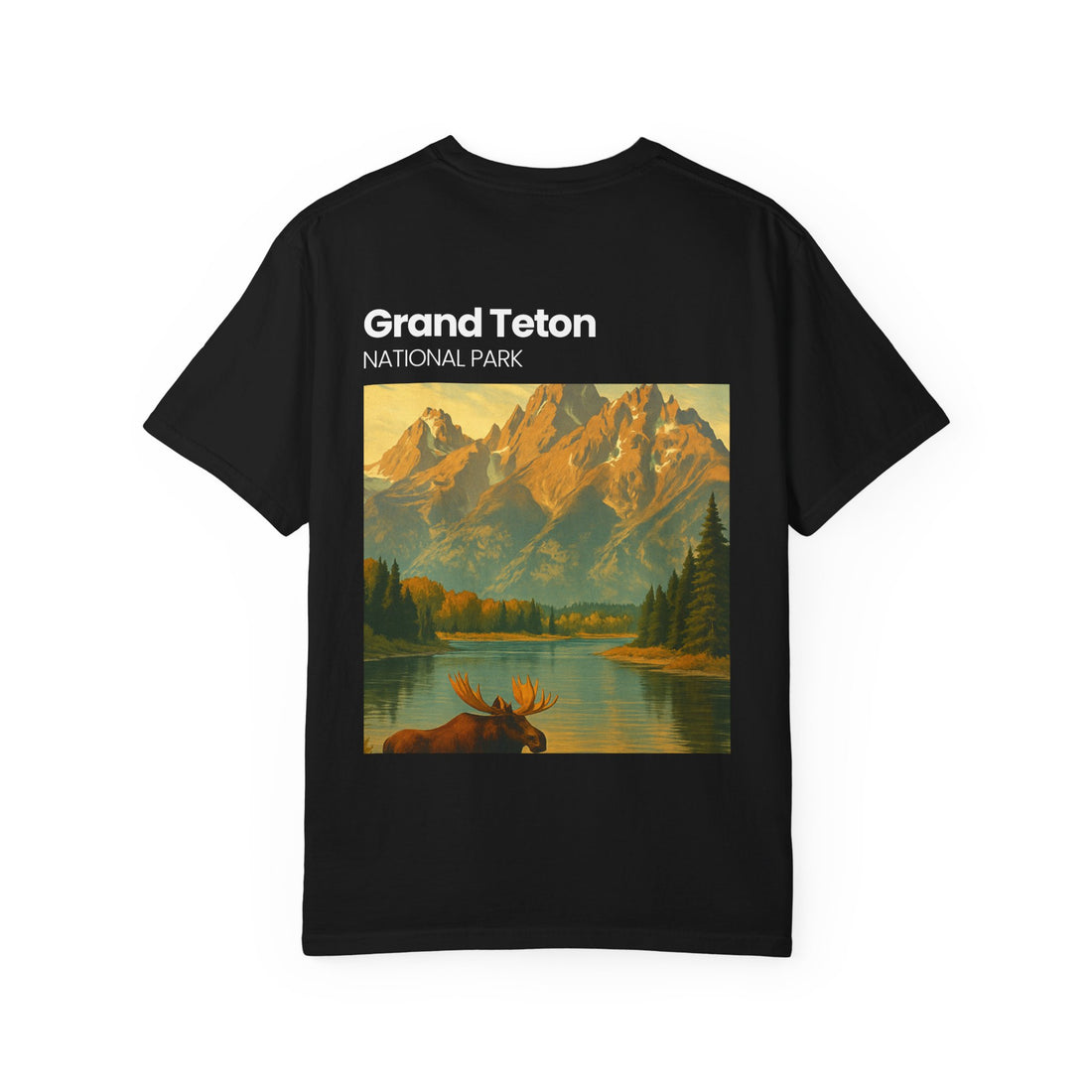 Grand Teton National Park Moose T-Shirt | Vintage Mountain Landscape