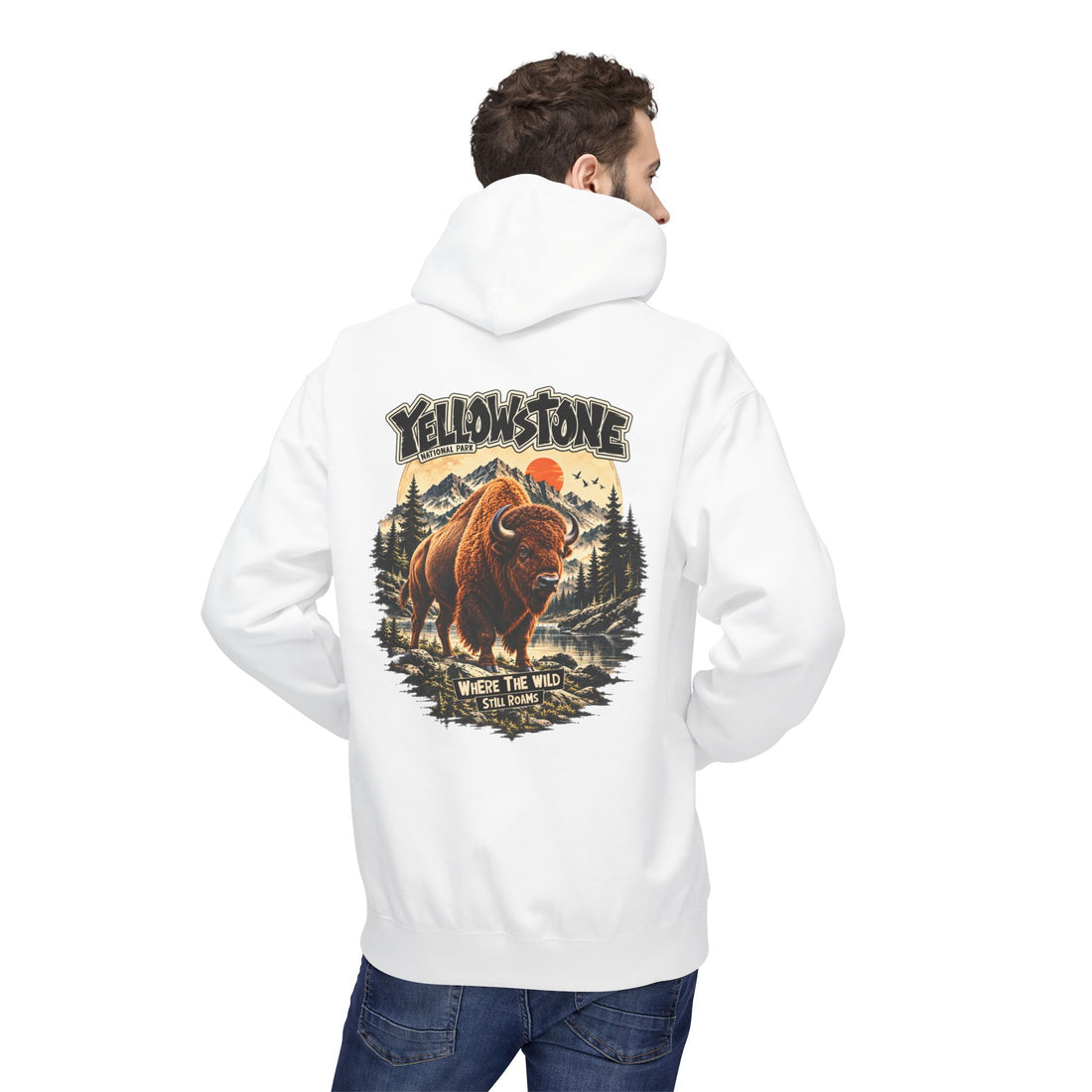 Yellowstone Bison – Where the Wild Still Roams Hoodie Model3
