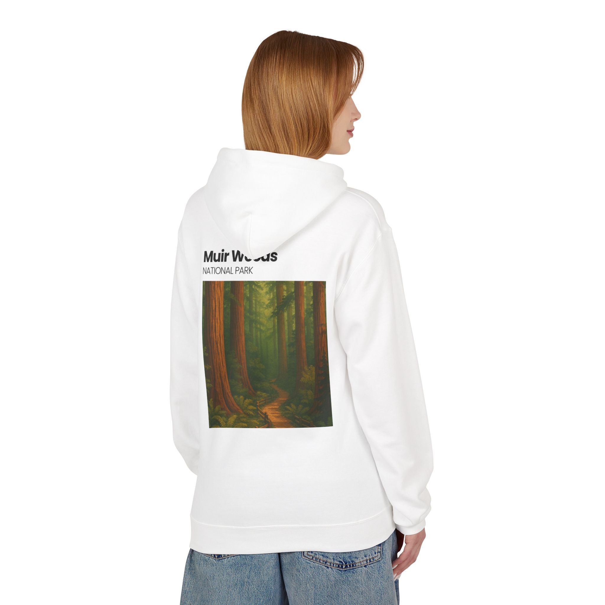 Muir Woods National Park Forest Path Hoodie | Vintage Nature Poster