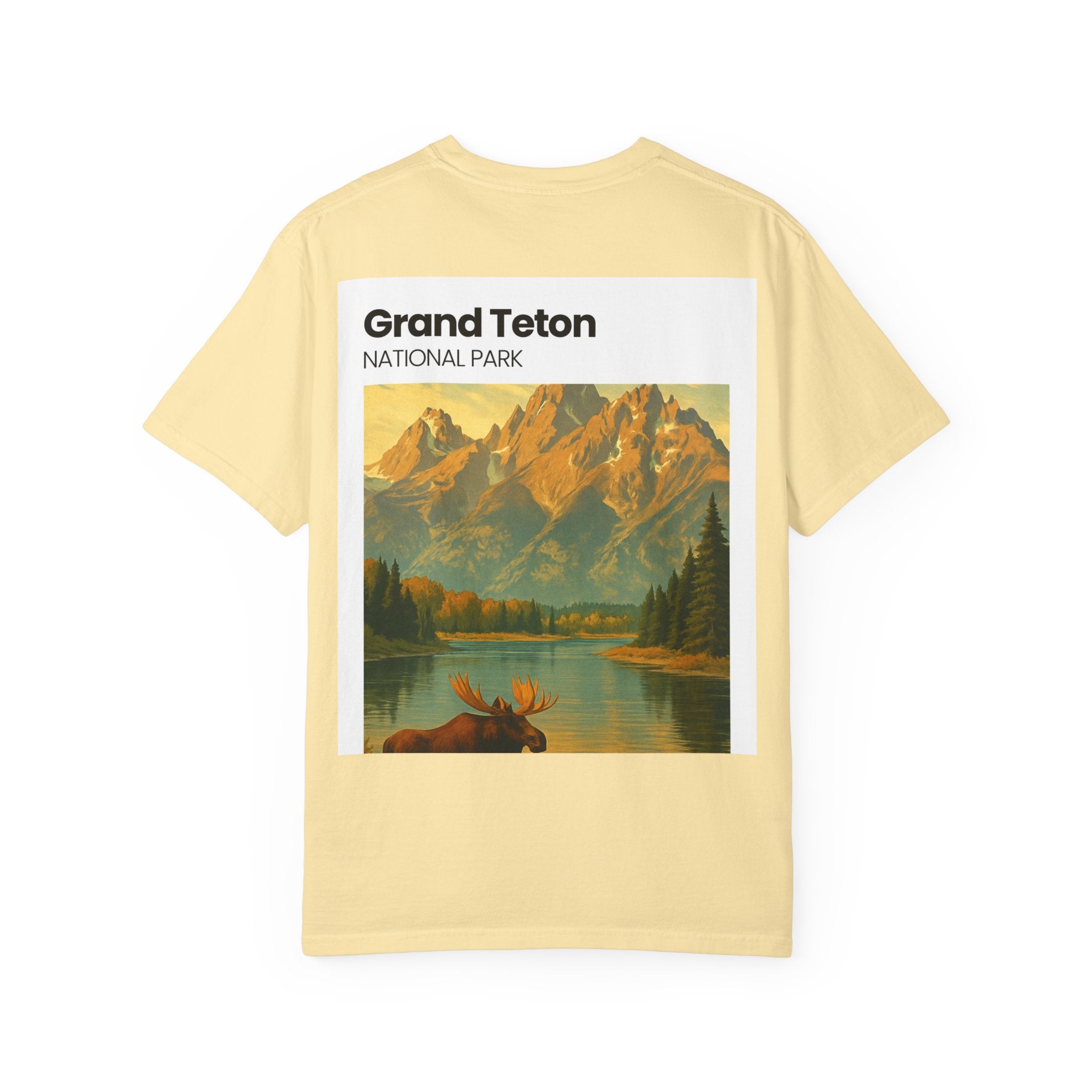 Grand Teton National Park Moose T-Shirt | Vintage Mountain Landscape