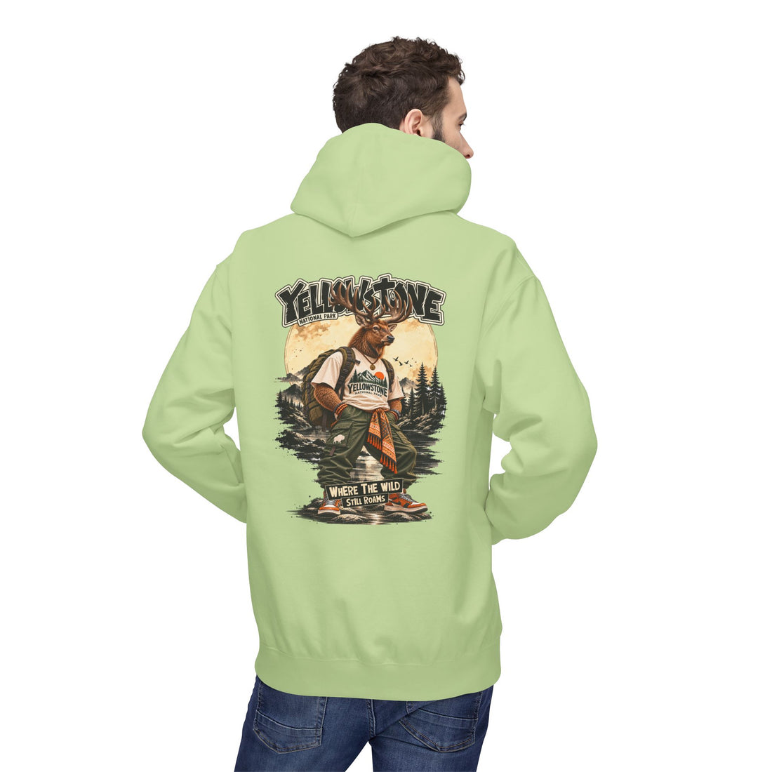 Yellowstone Elk – Where the Wild Still Roams Hoodie Model1