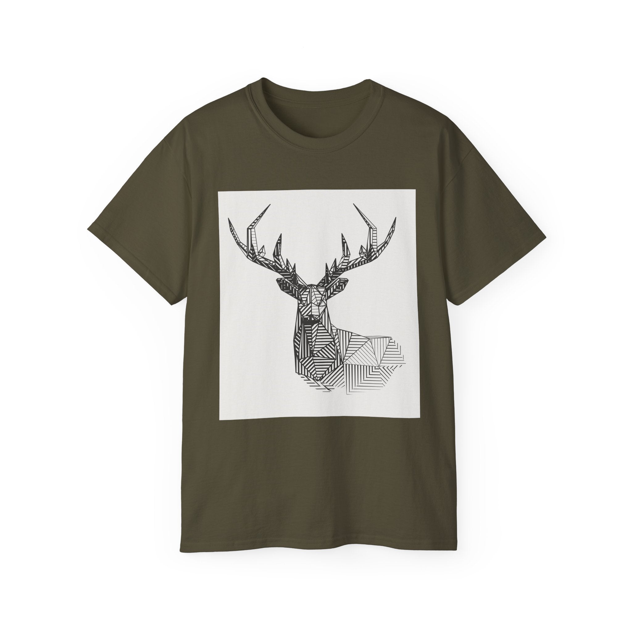 Geometric Deer Graphic Tee - Unisex Ultra Cotton T-Shirt