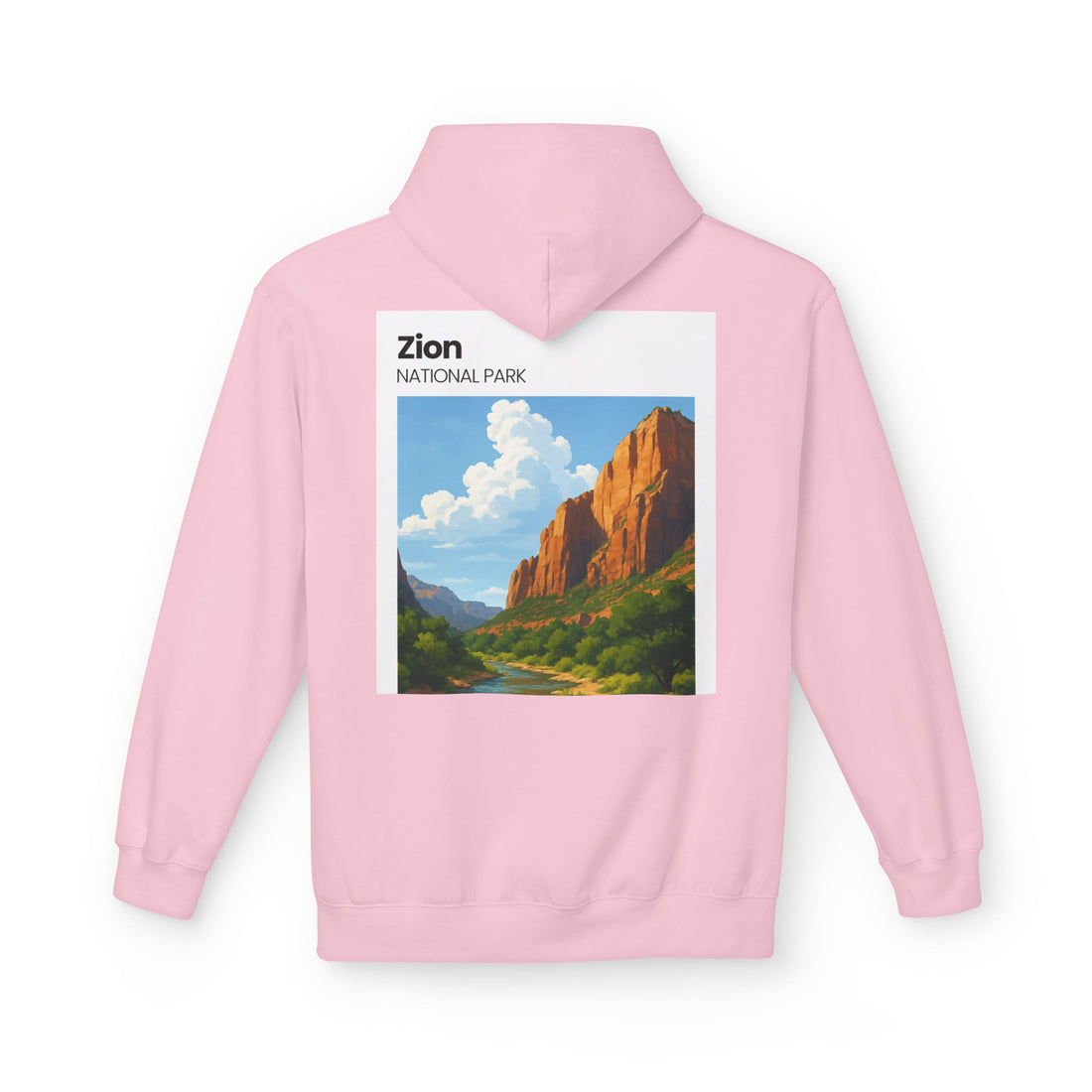 Zion National Park landscape Hoodie | Scenic Canyon Poster back print