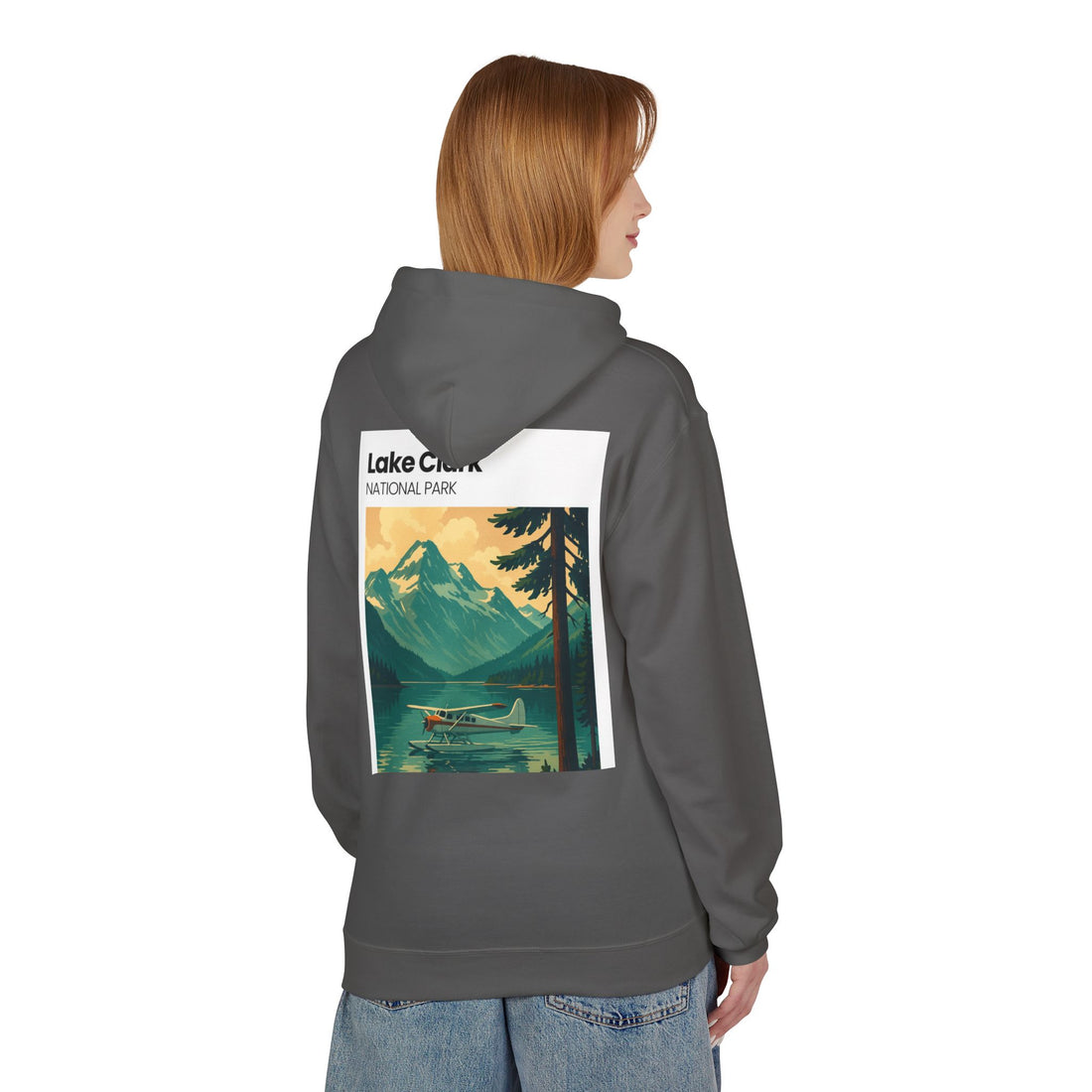 Lake Clark National Park vintage landscape Hoodie | Mountain Lake Seaplane